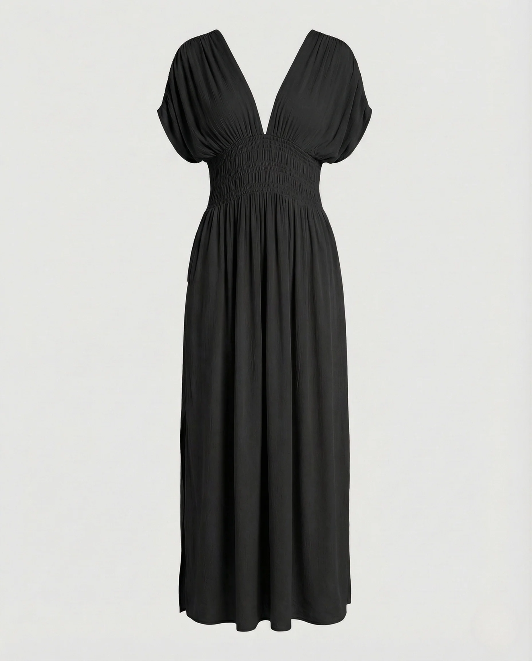 Damen Maxikleid mit tiefem V-Ausschnitt und Schlitz - Image 6
