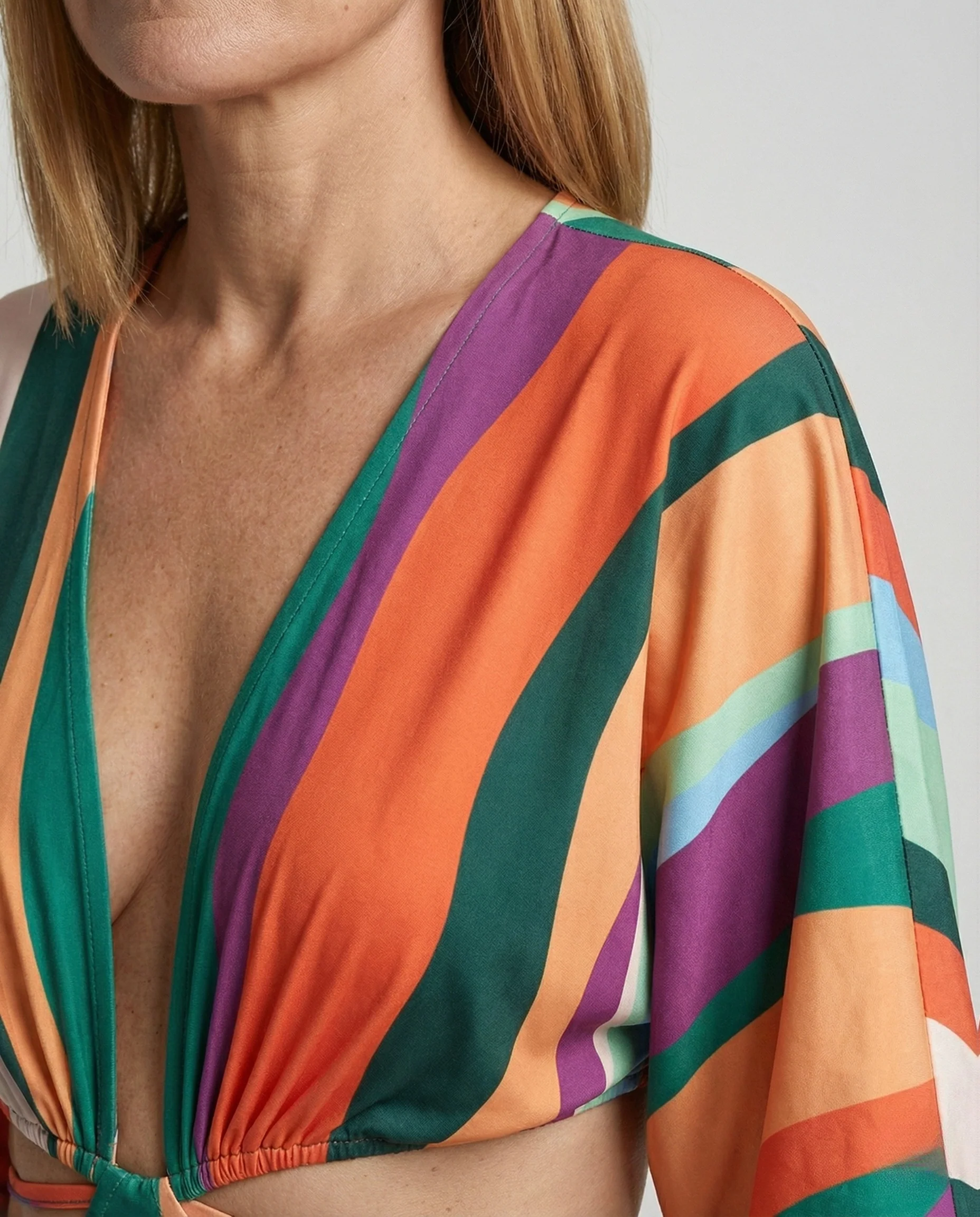 Maxikleid Damen Cut Out V-Ausschnitt - Image 3