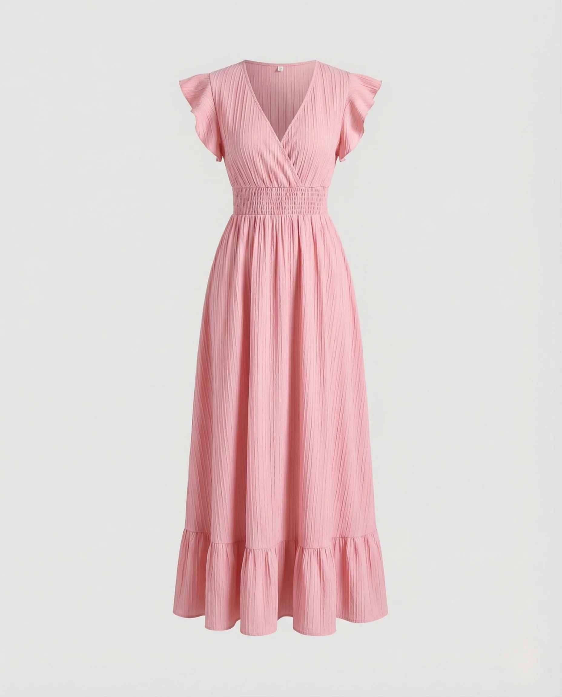 Damen Maxikleid mit V-Ausschnitt und Volantärmeln - Image 5