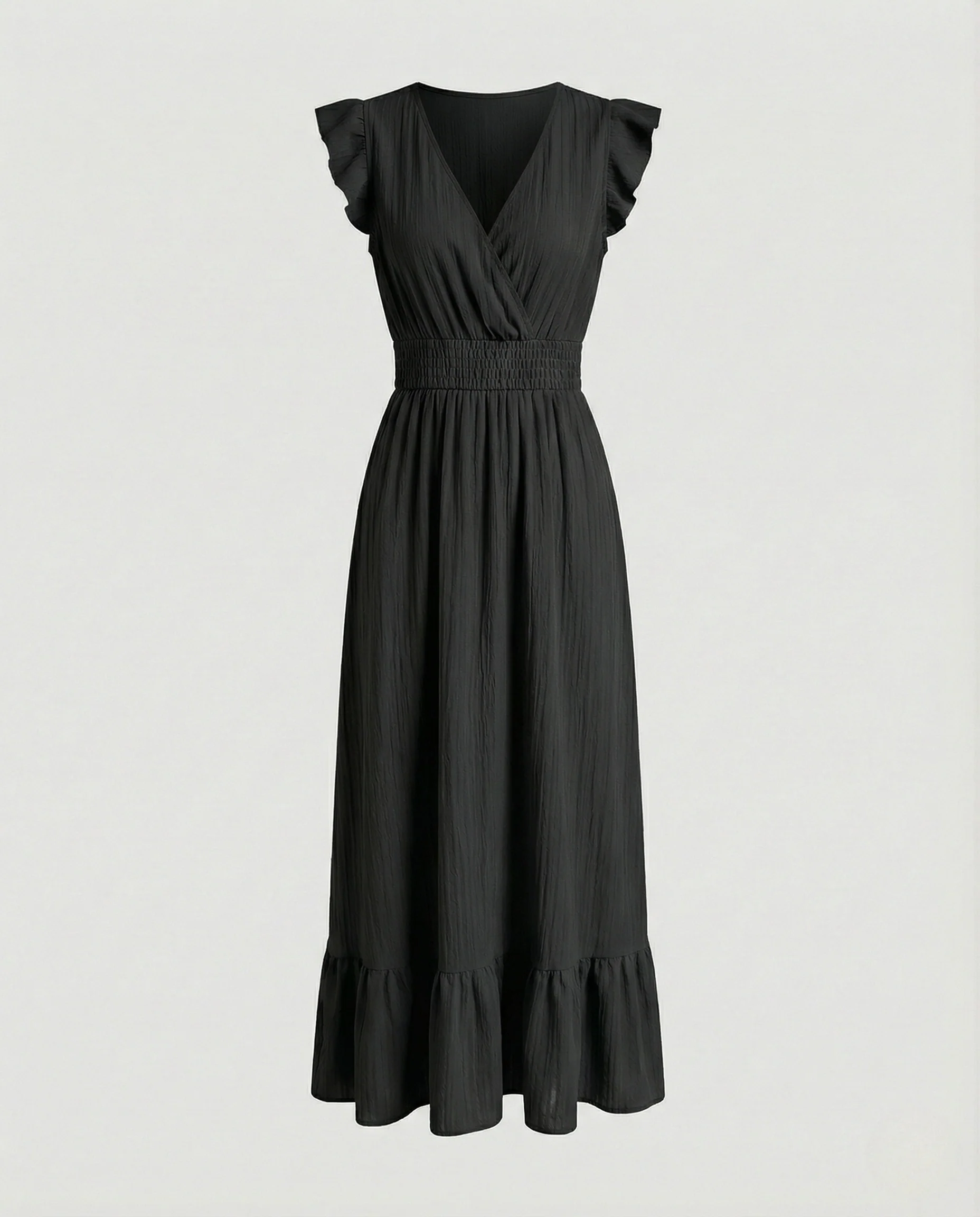 Maxikleid Mit Volant Damen V-Ausschnitt - Image 10