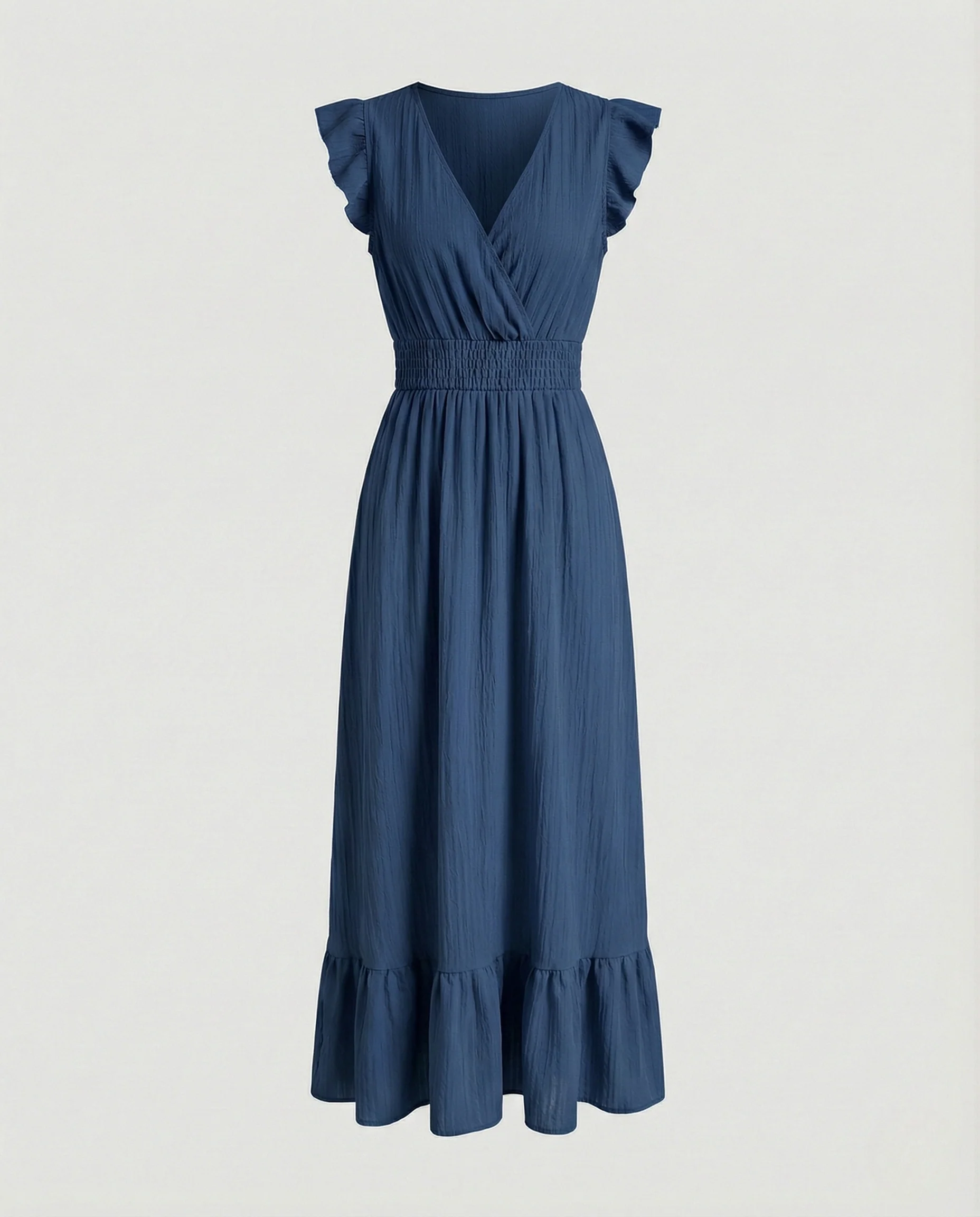 Maxikleid Mit Volant Damen V-Ausschnitt - Image 8