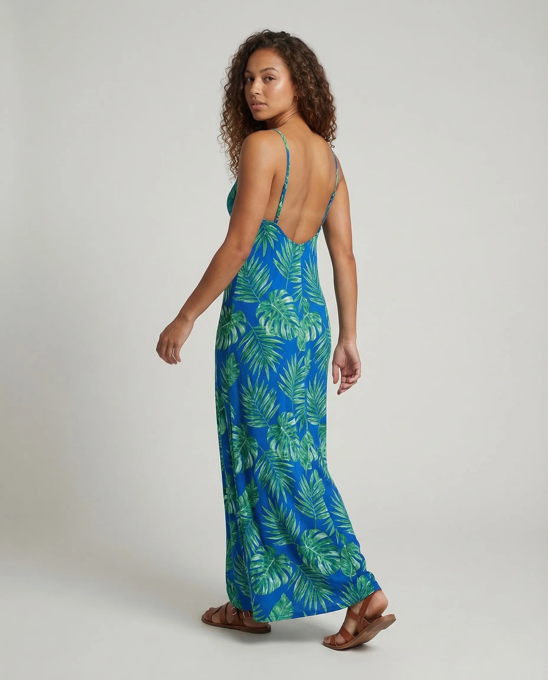 Damen Wickel Maxikleid Gürtel - Image 4