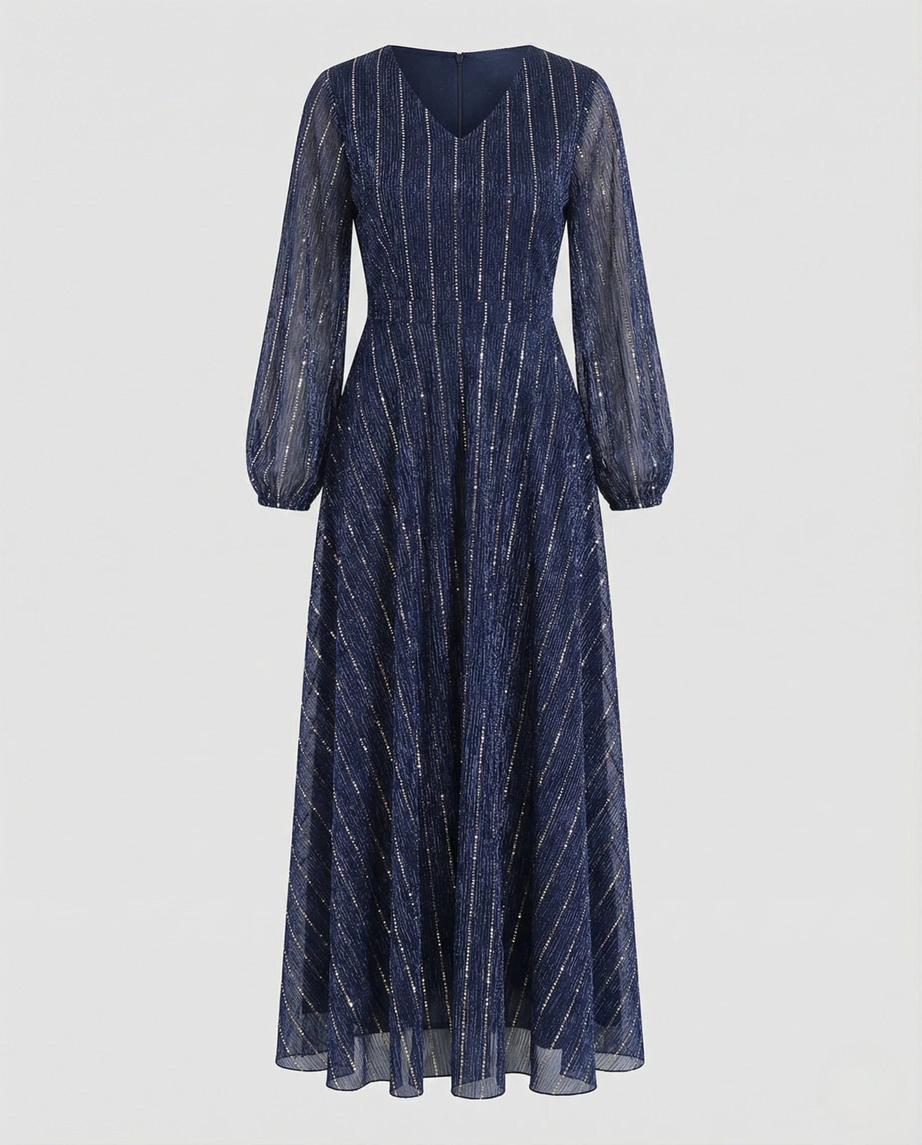 Maxikleid Damen Lurex Tailliert - Image 4
