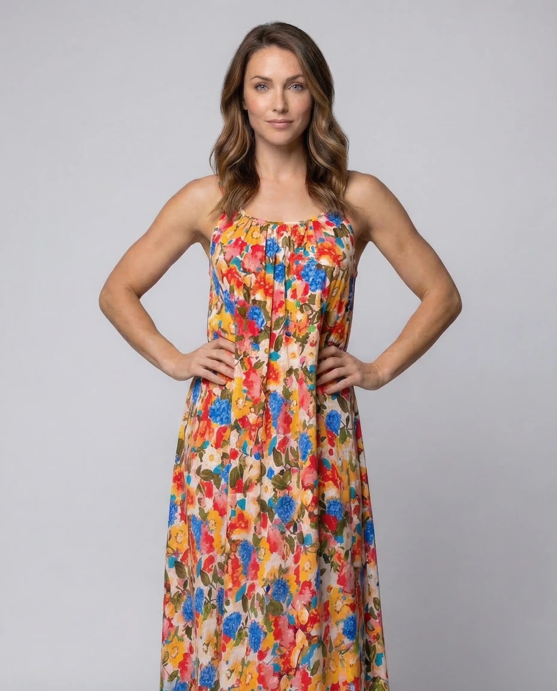 Damen Maxikleid Spaghettiträger Sommer - Image 2
