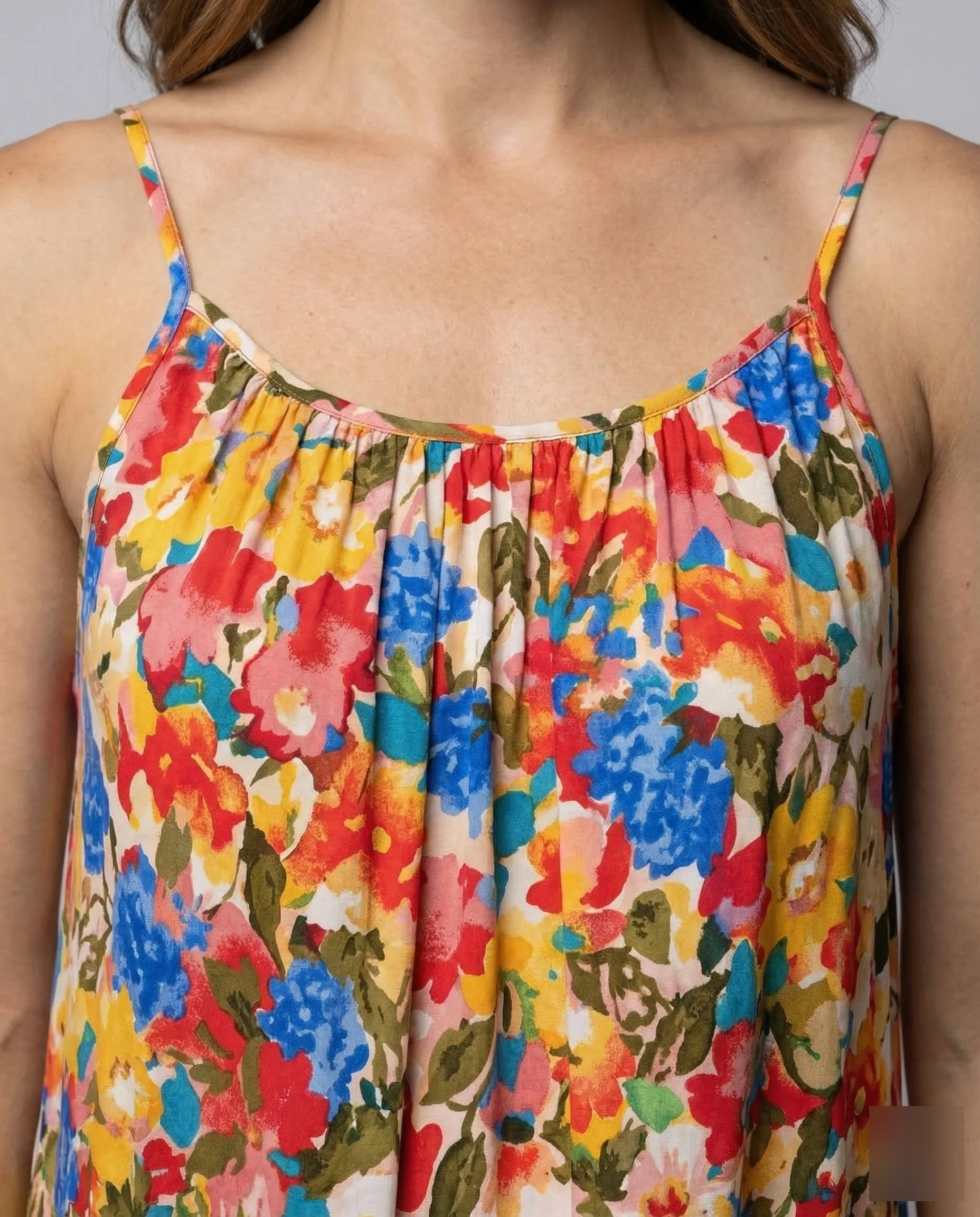 Damen Maxikleid Spaghettiträger Sommer - Image 3