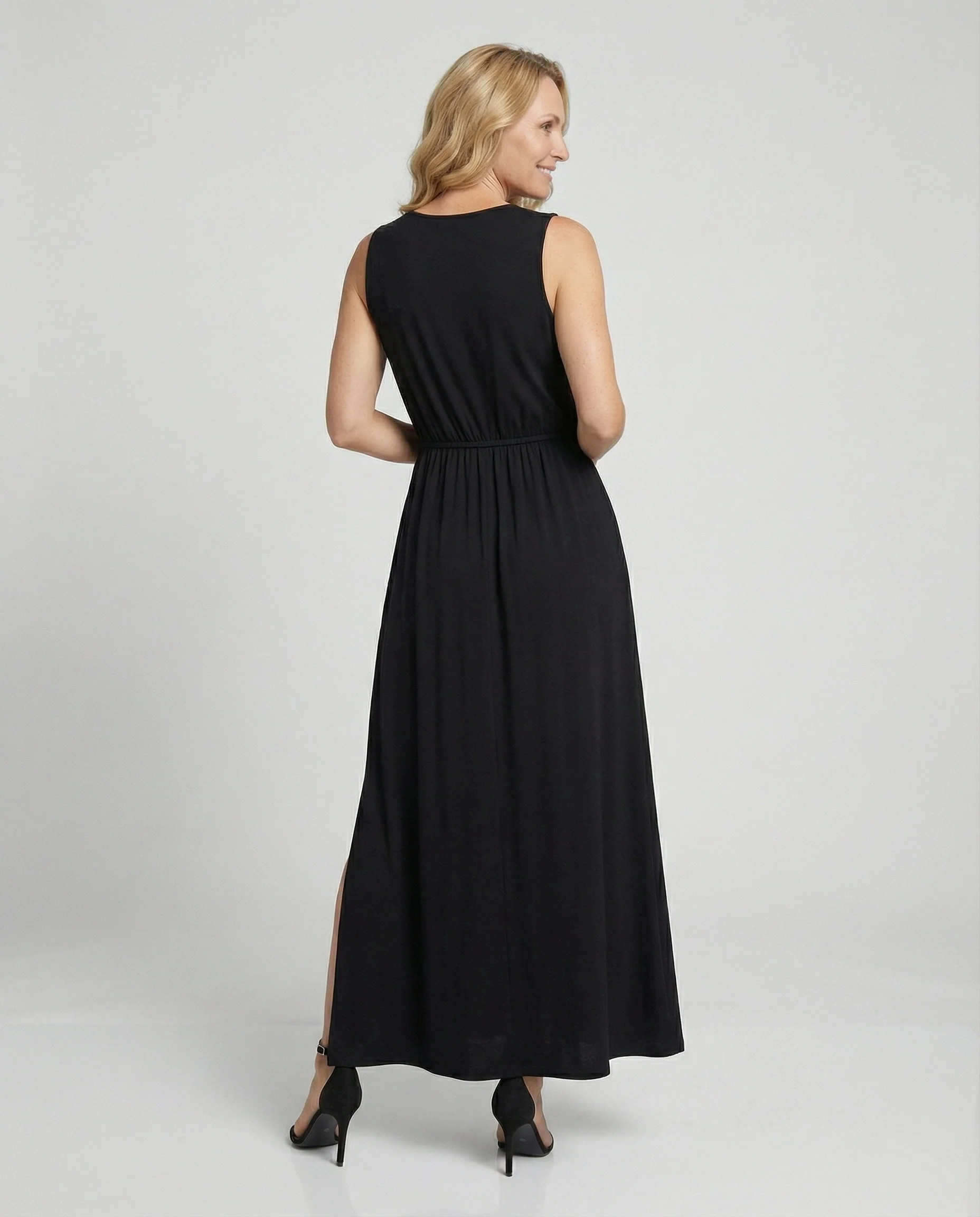 Damen Maxikleid Wickeloptik mit Beinschlitz - Image 2
