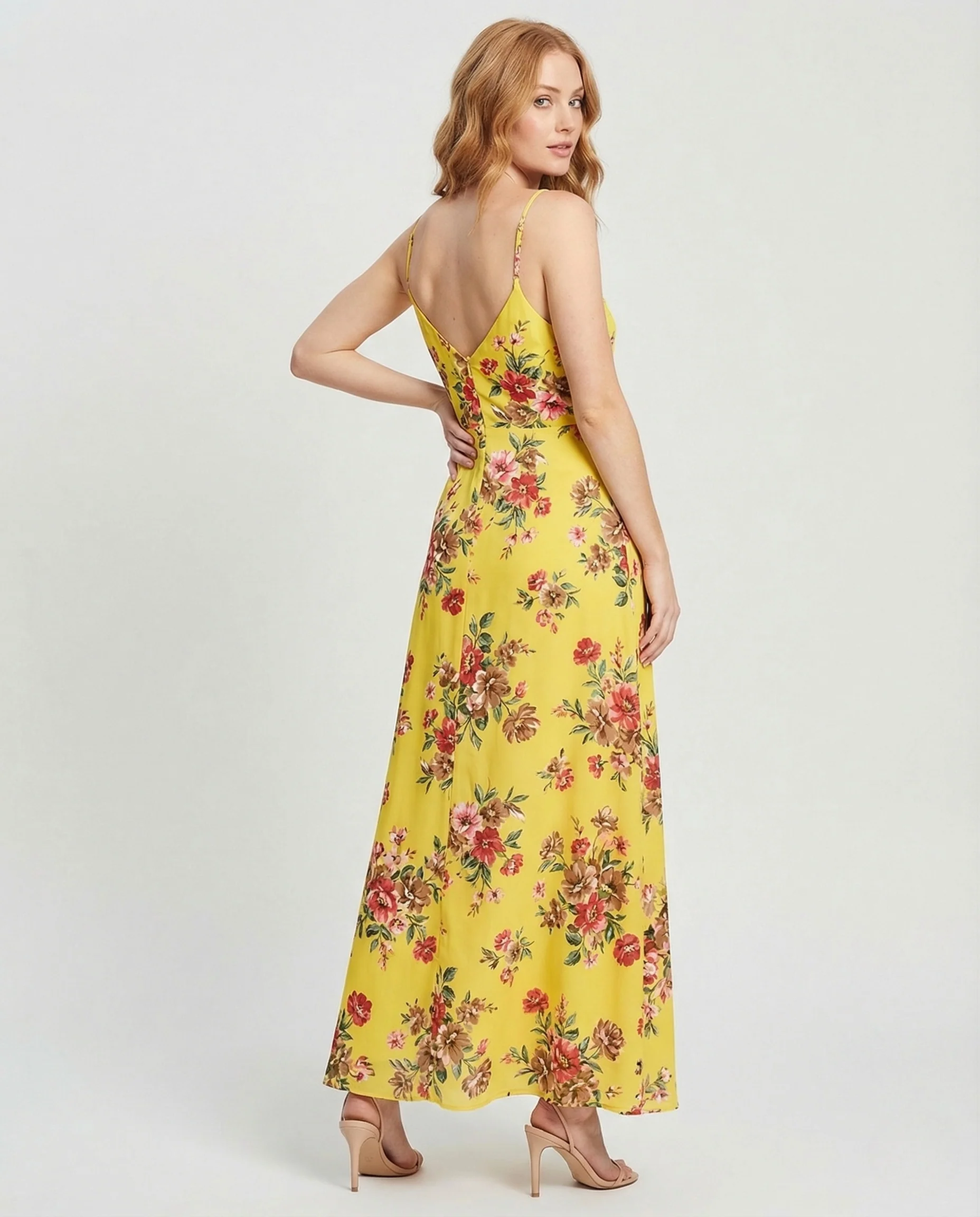 Damen Wickel Maxikleid mit Spaghettiträgern - Image 4