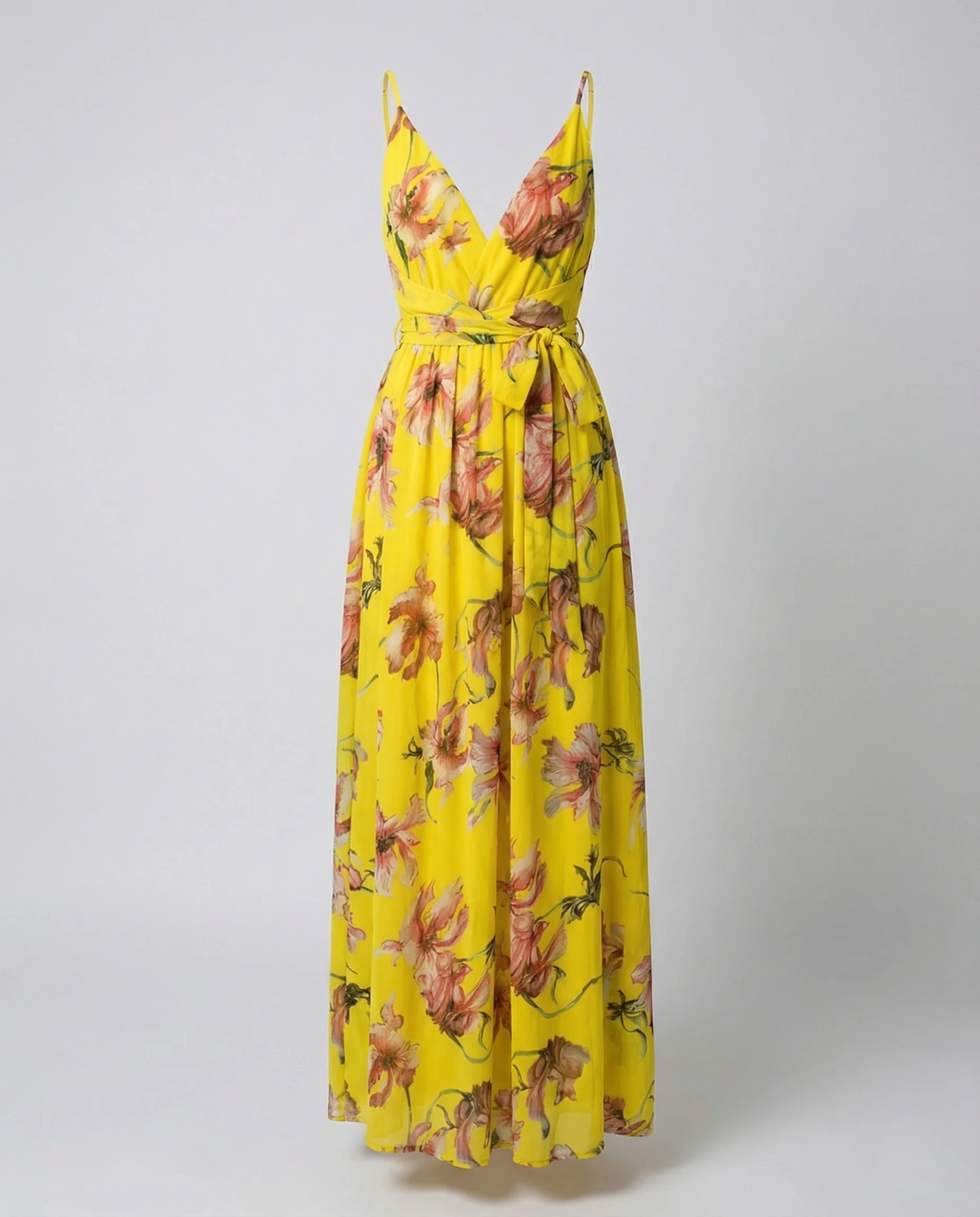 Damen Wickel Maxikleid mit Spaghettiträgern - Image 5
