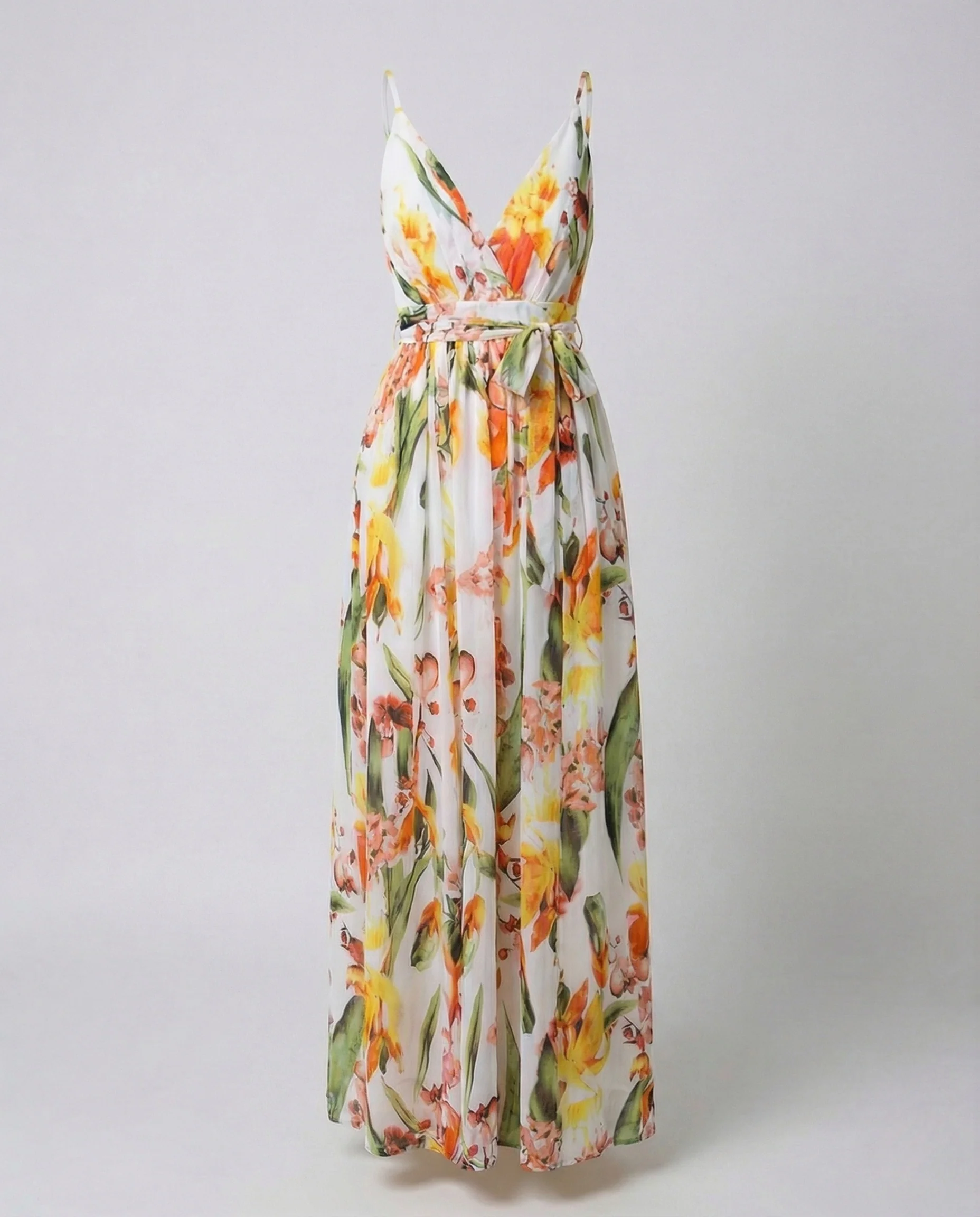 Damen Wickel Maxikleid mit Spaghettiträgern - Image 6