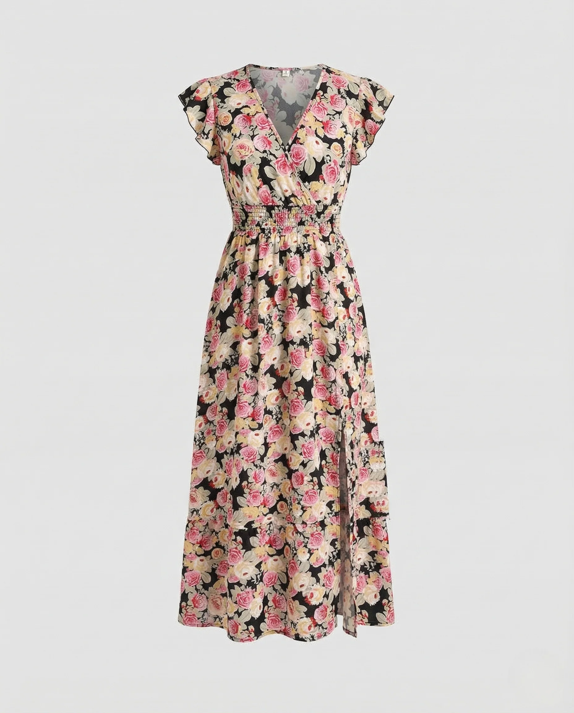 Damen Wickel-Maxikleid mit Volantstufe - Image 4