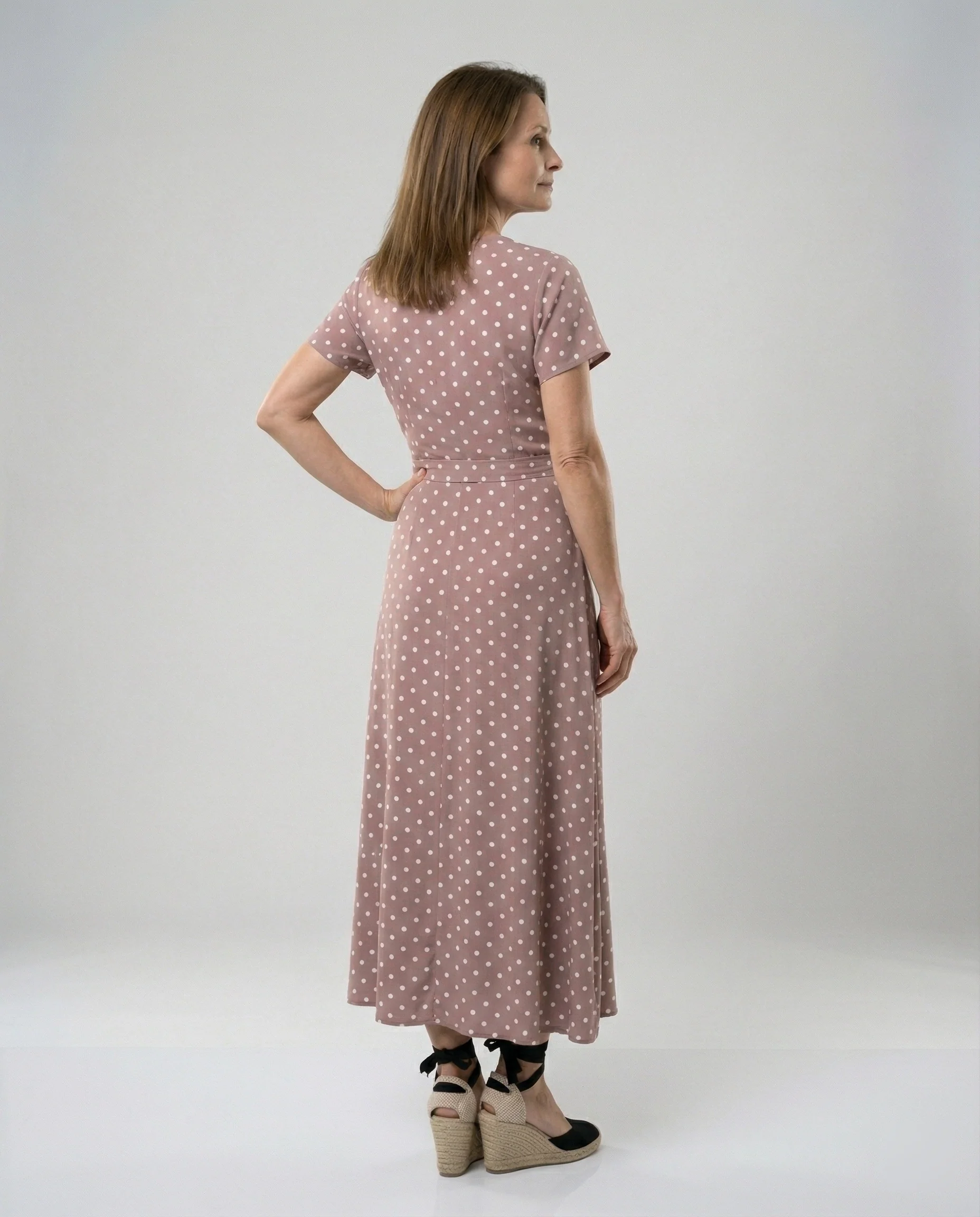 Damen Wickel Maxikleid mit Schlitz - Image 5