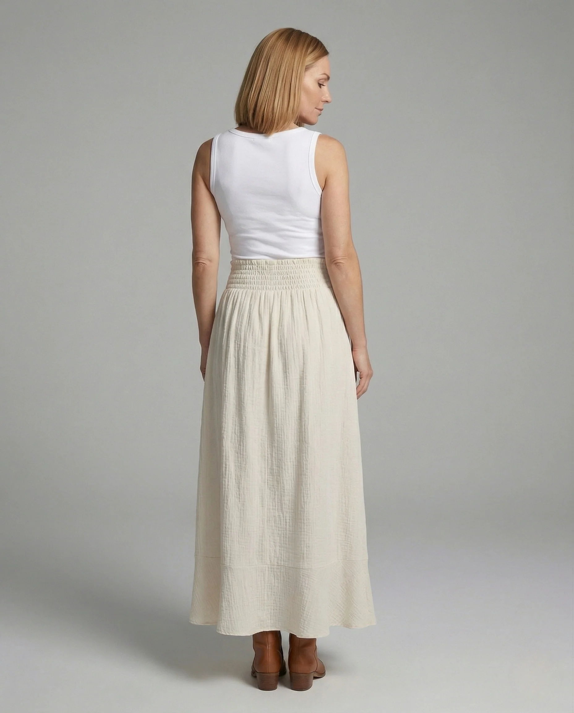 Damen Maxirock mit Knopfleiste und Schlitz - Image 4
