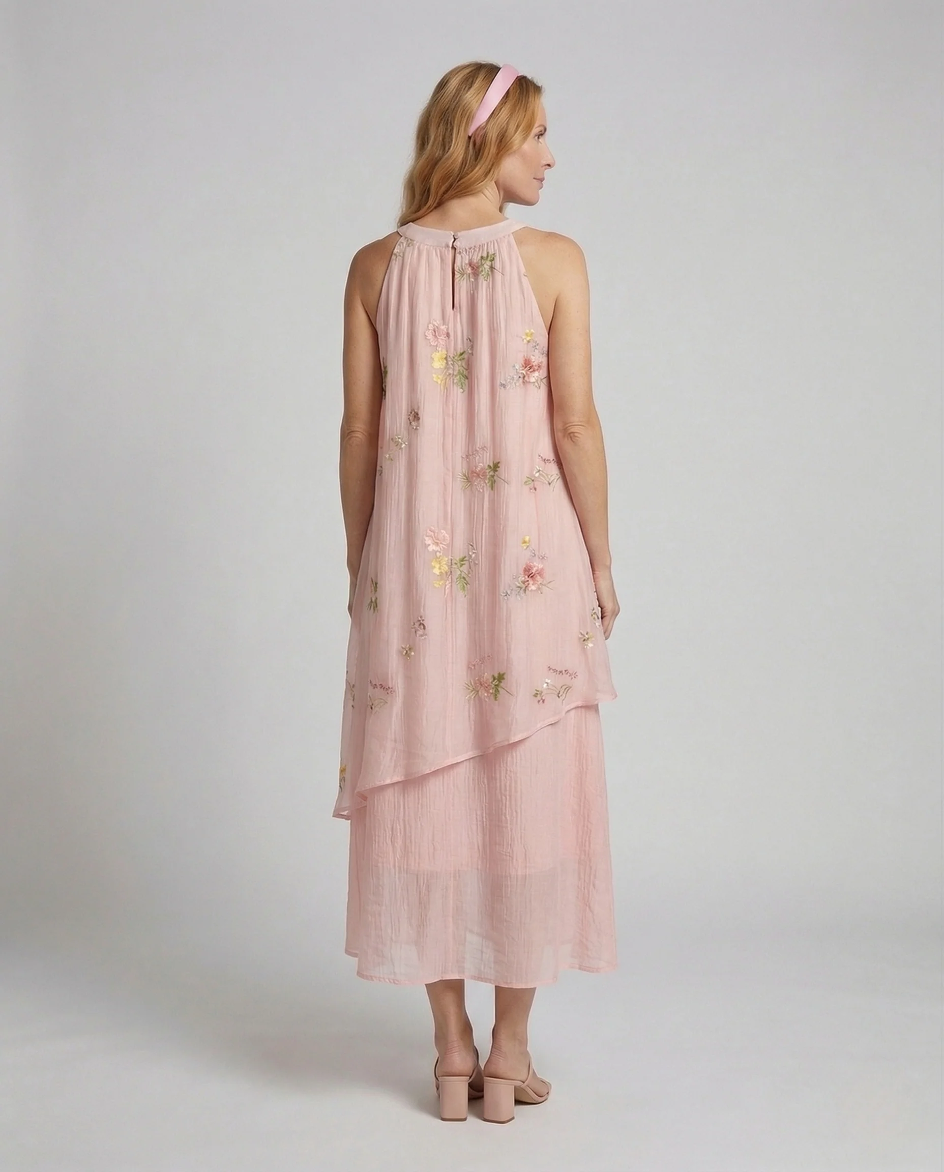 Damen Besticktes Chiffon Maxikleid - Image 2