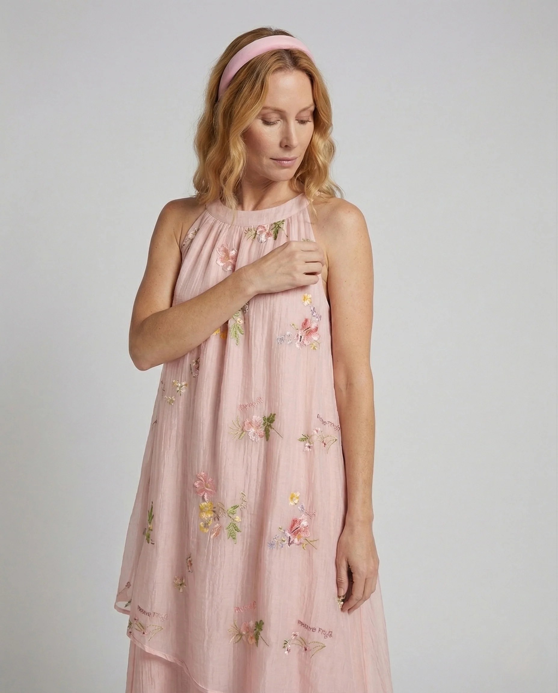 Damen Besticktes Chiffon Maxikleid - Image 3