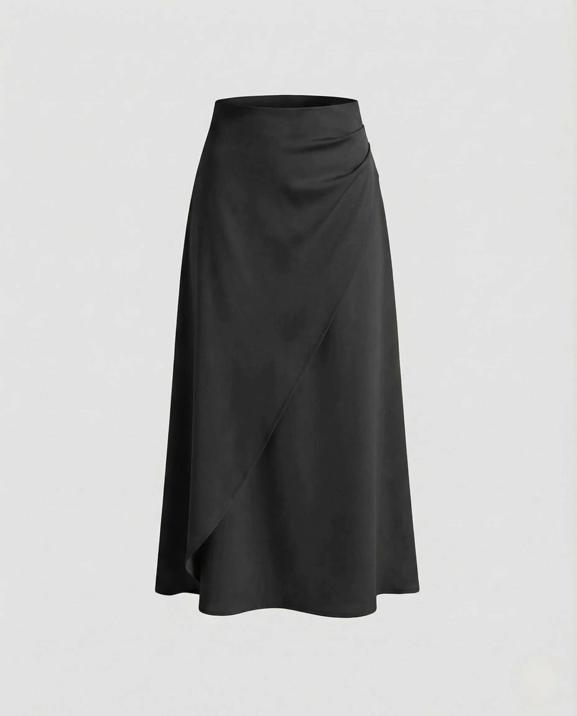 Damen Wickelrock Midi Crepe Asymmetrischer Saum - Image 8