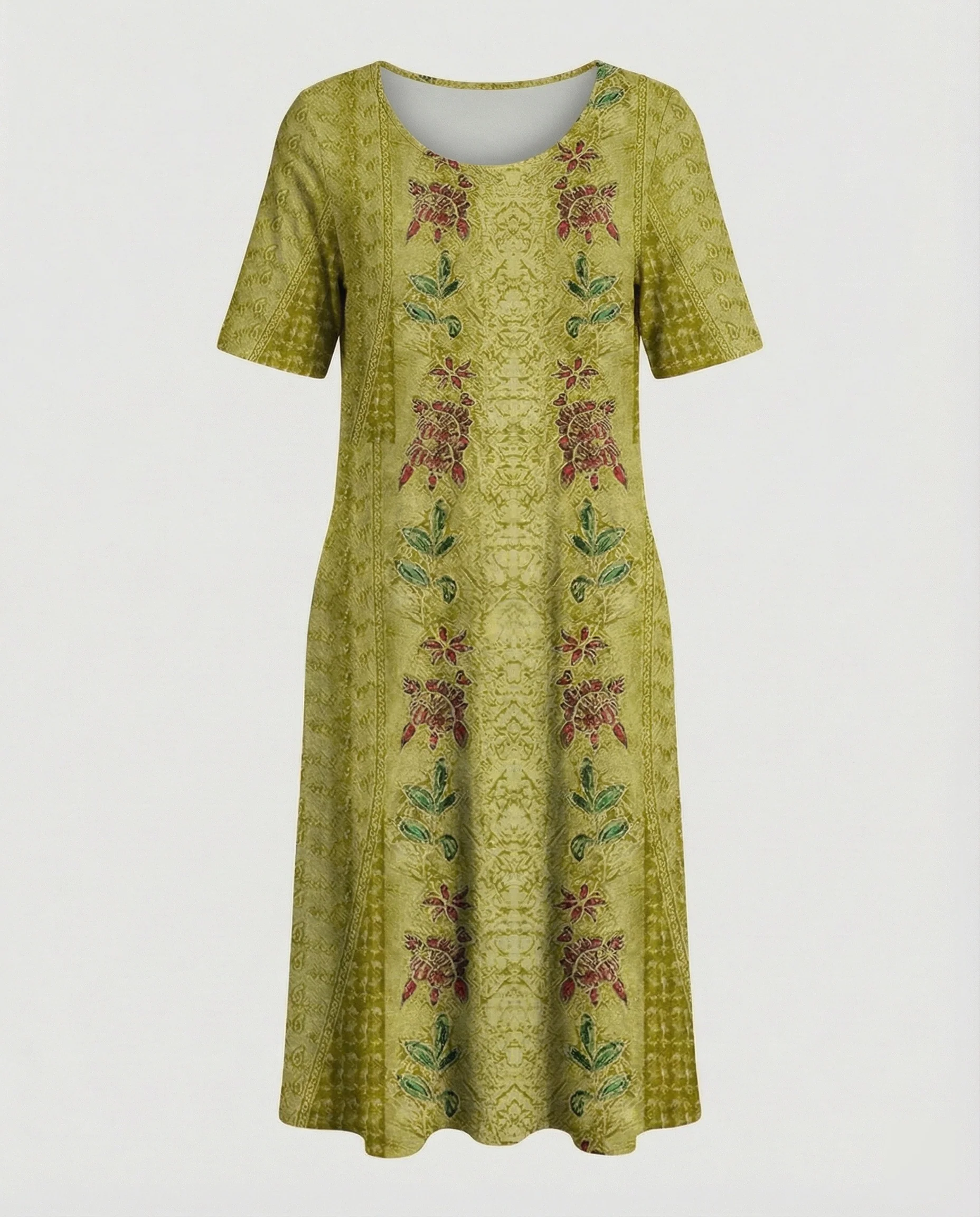 Damen Midikleid A-Linie Freizeitkleid - Image 10