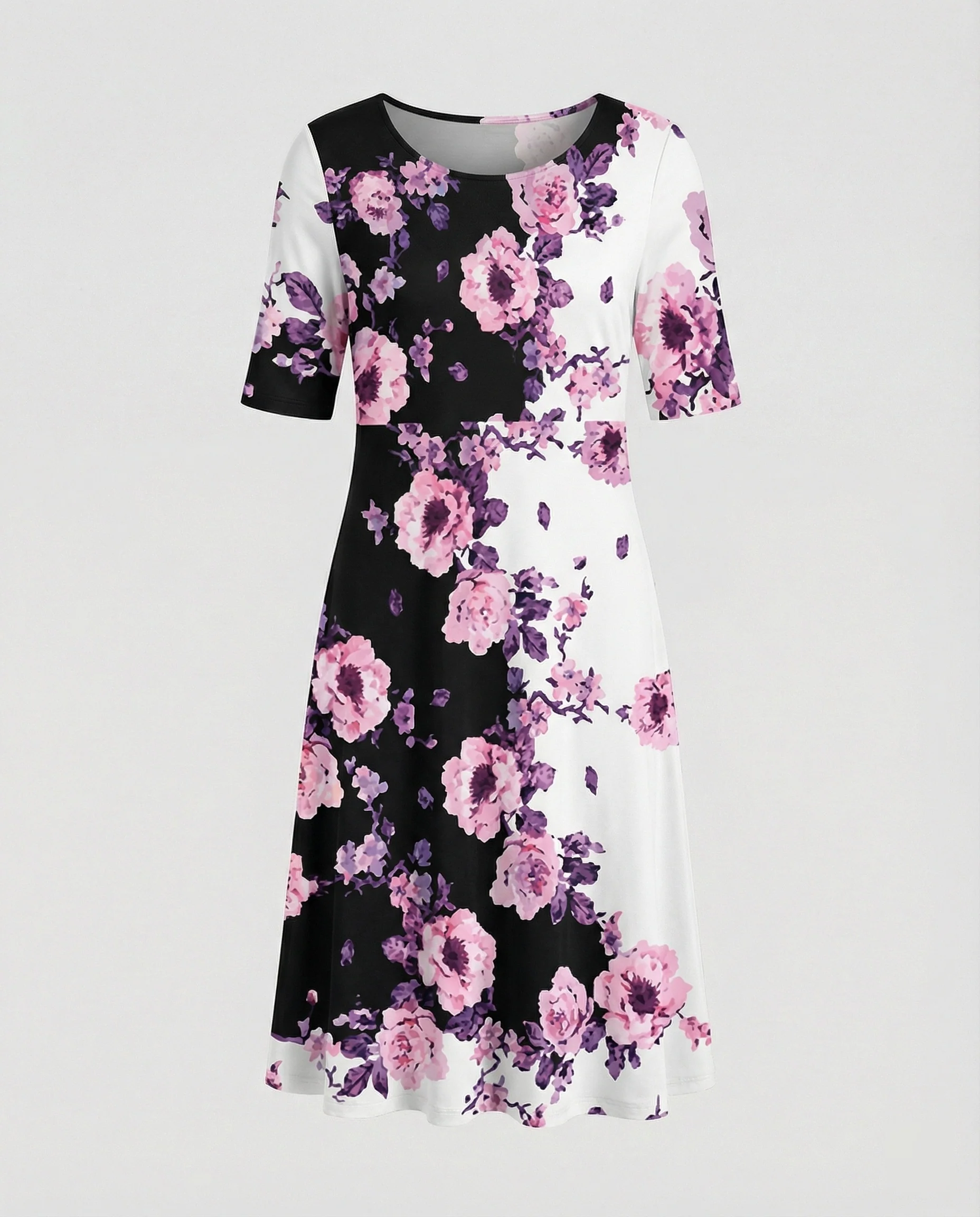 Damen Midikleid A-Linie Freizeitkleid - Image 14
