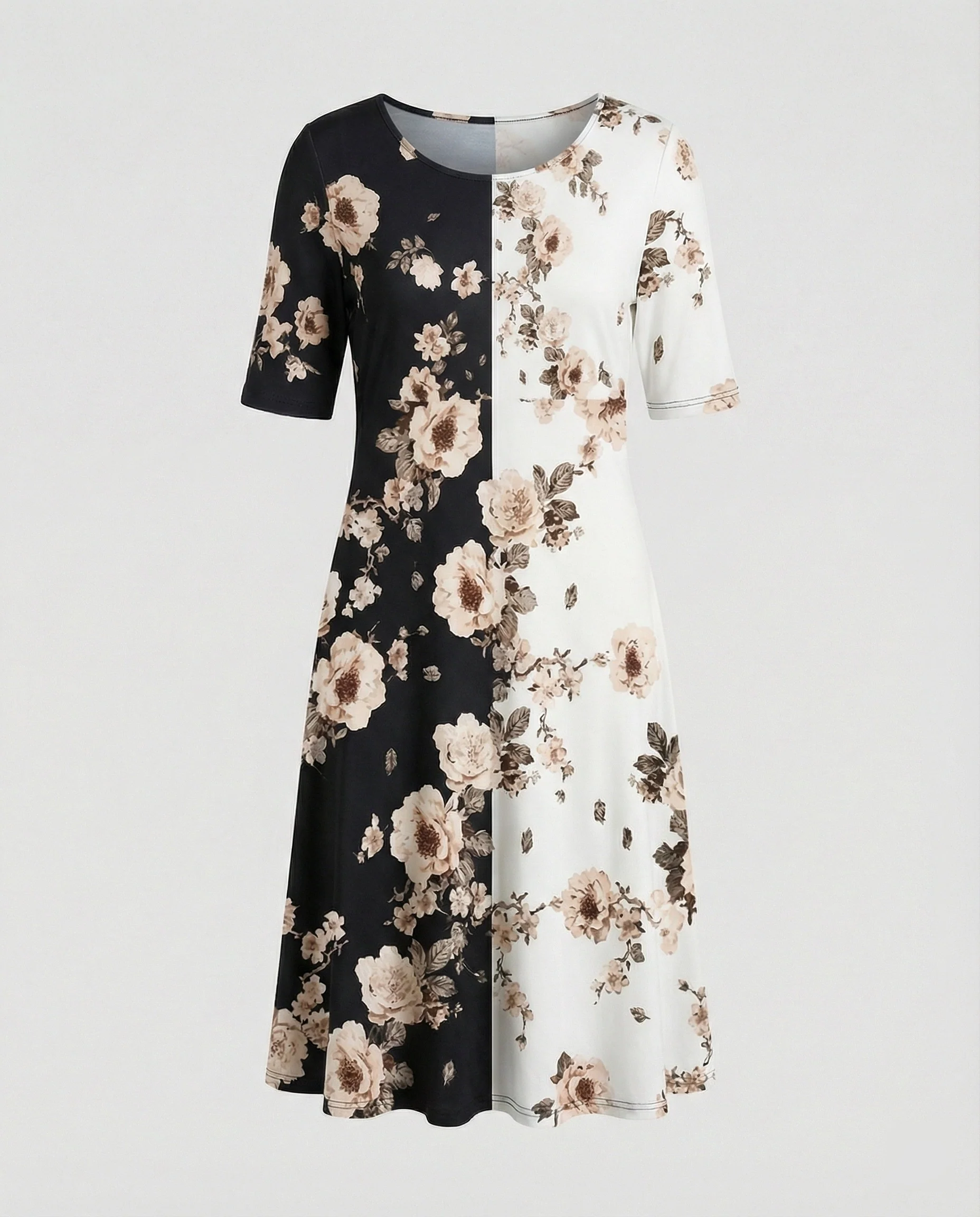 Damen Midikleid A-Linie Freizeitkleid - Image 18