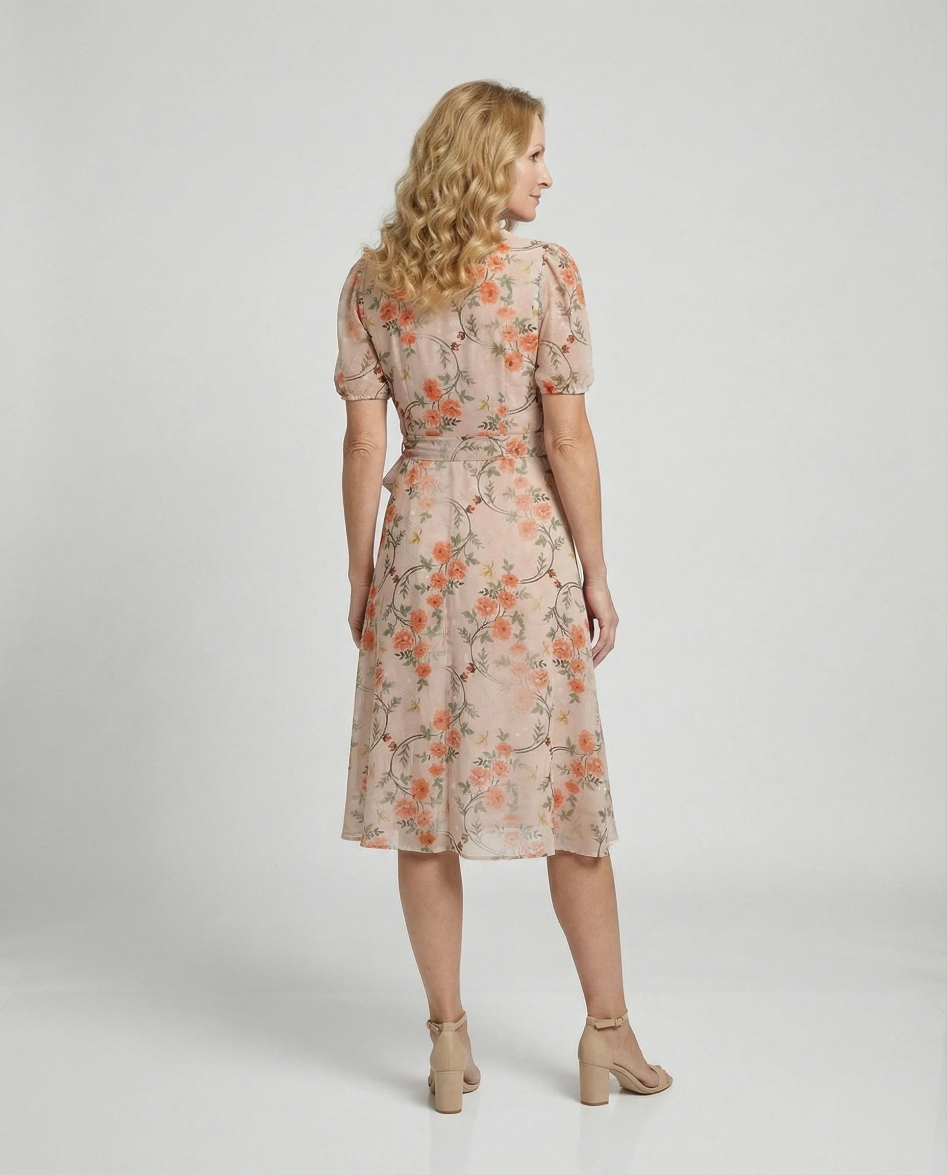 Damen Midikleid Wickeloptik floral - Image 3