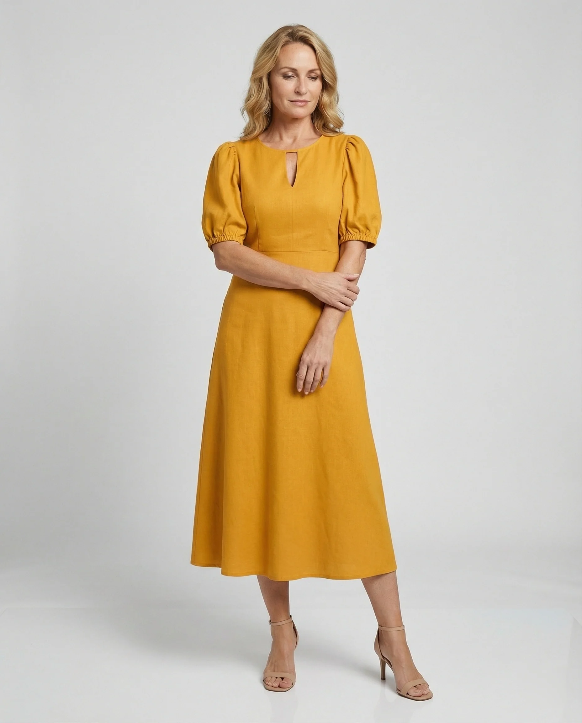 Damen Midikleid mit Ballonärmeln - Image 11