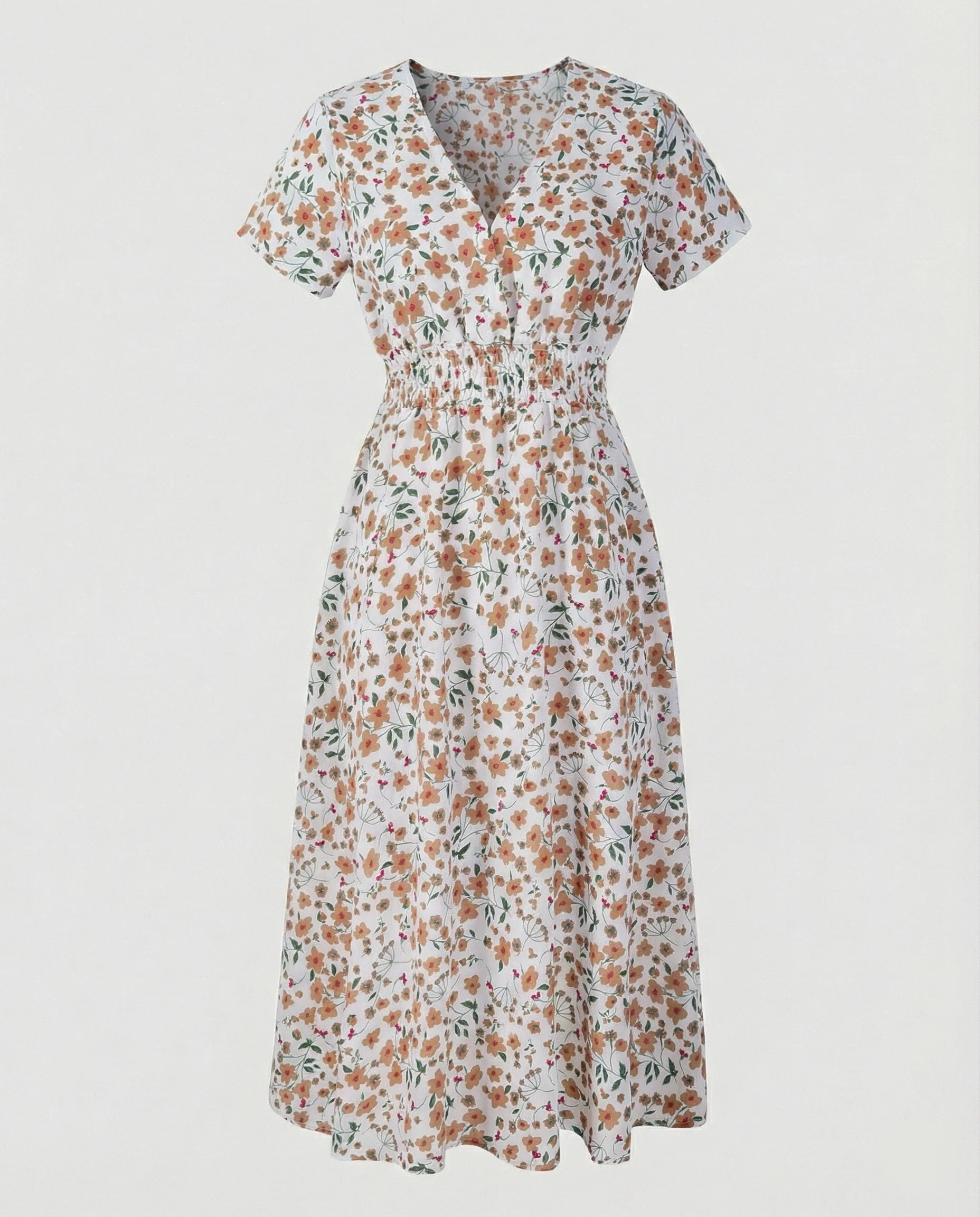 Damen Midikleid gesmokte Taille - Image 7