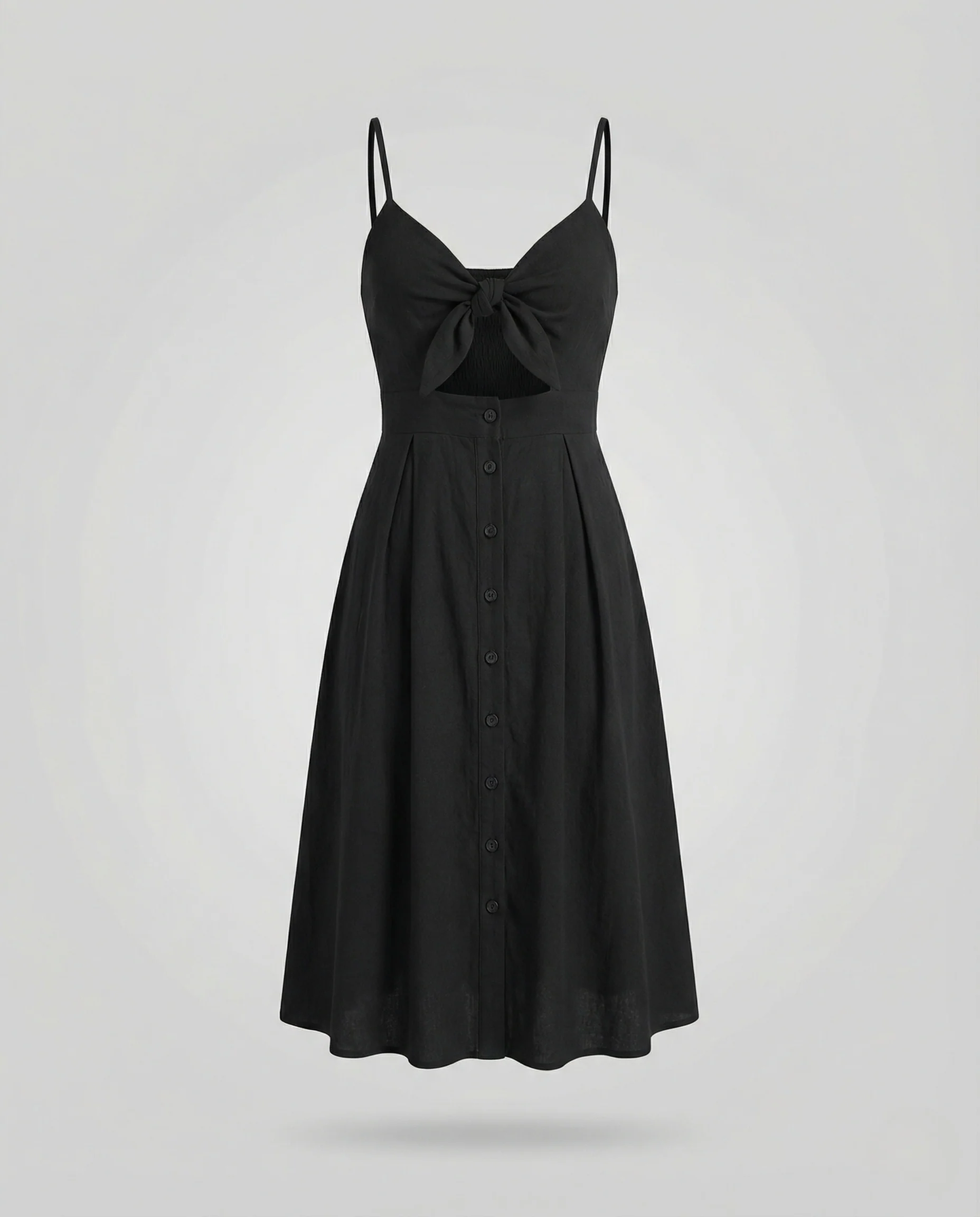 Freizeitkleid Damen Midikleid Knoten - Image 5