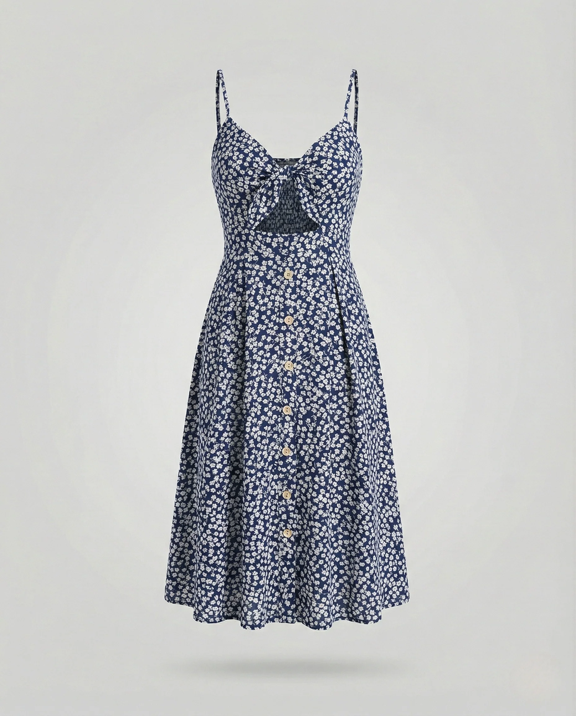 Freizeitkleid Damen Midikleid Knoten - Image 7