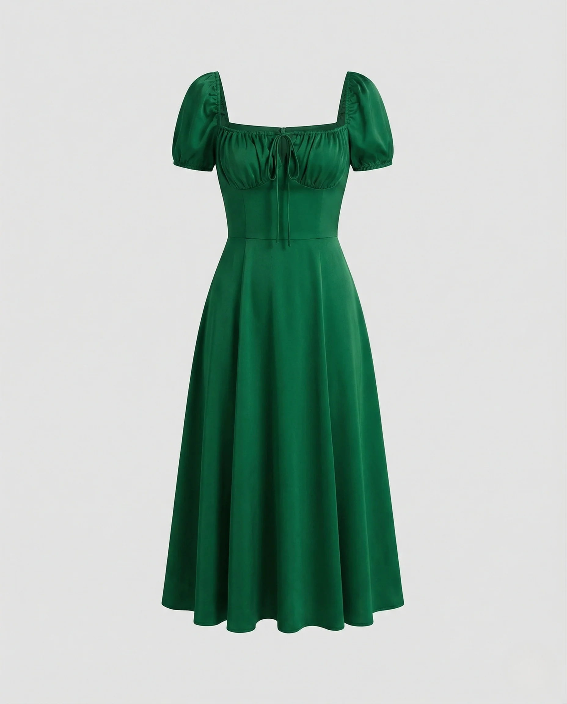Damen Midikleid mit Puffärmeln A-Linie - Image 6