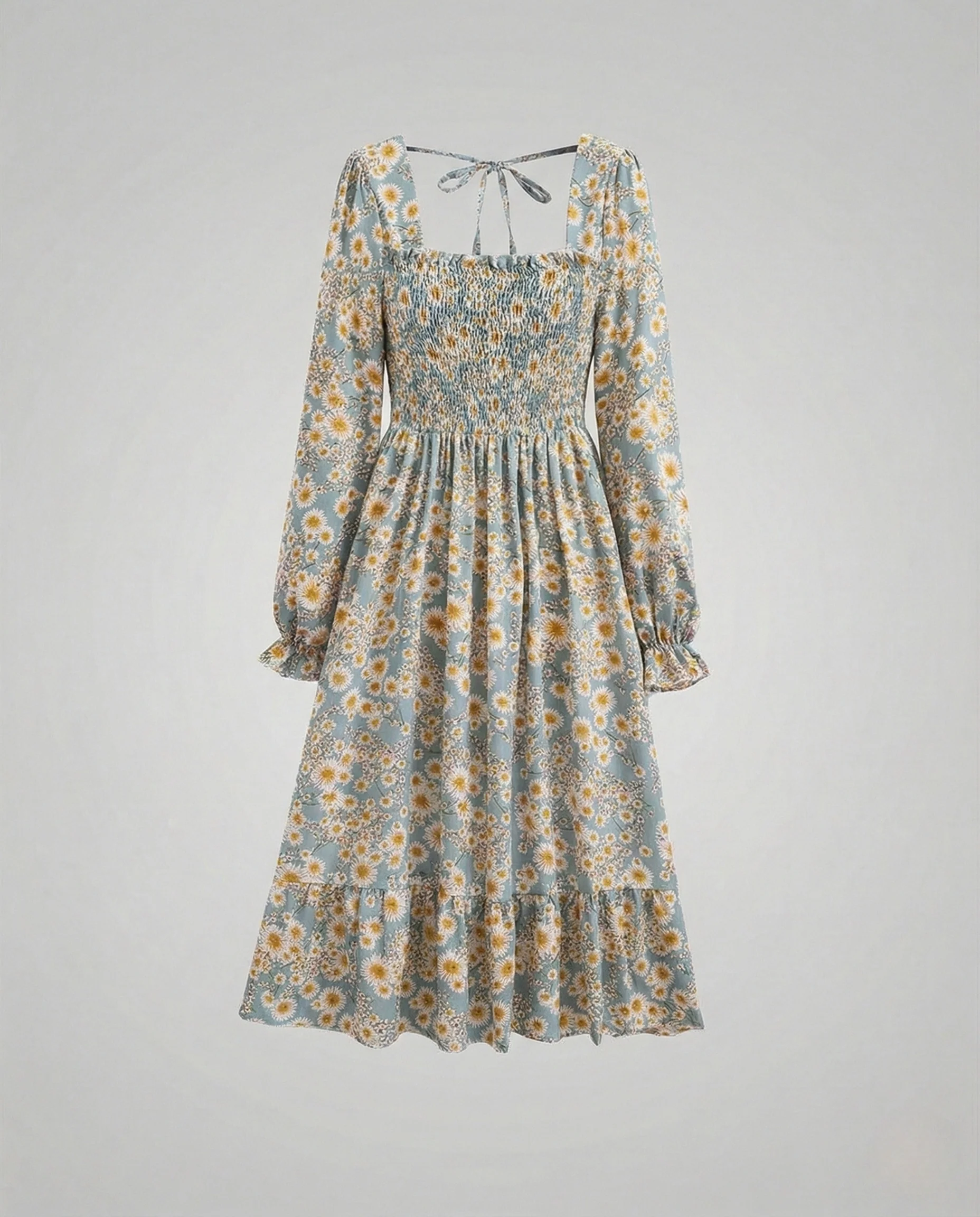 Damen Midikleid mit Smokoberteil - Image 2