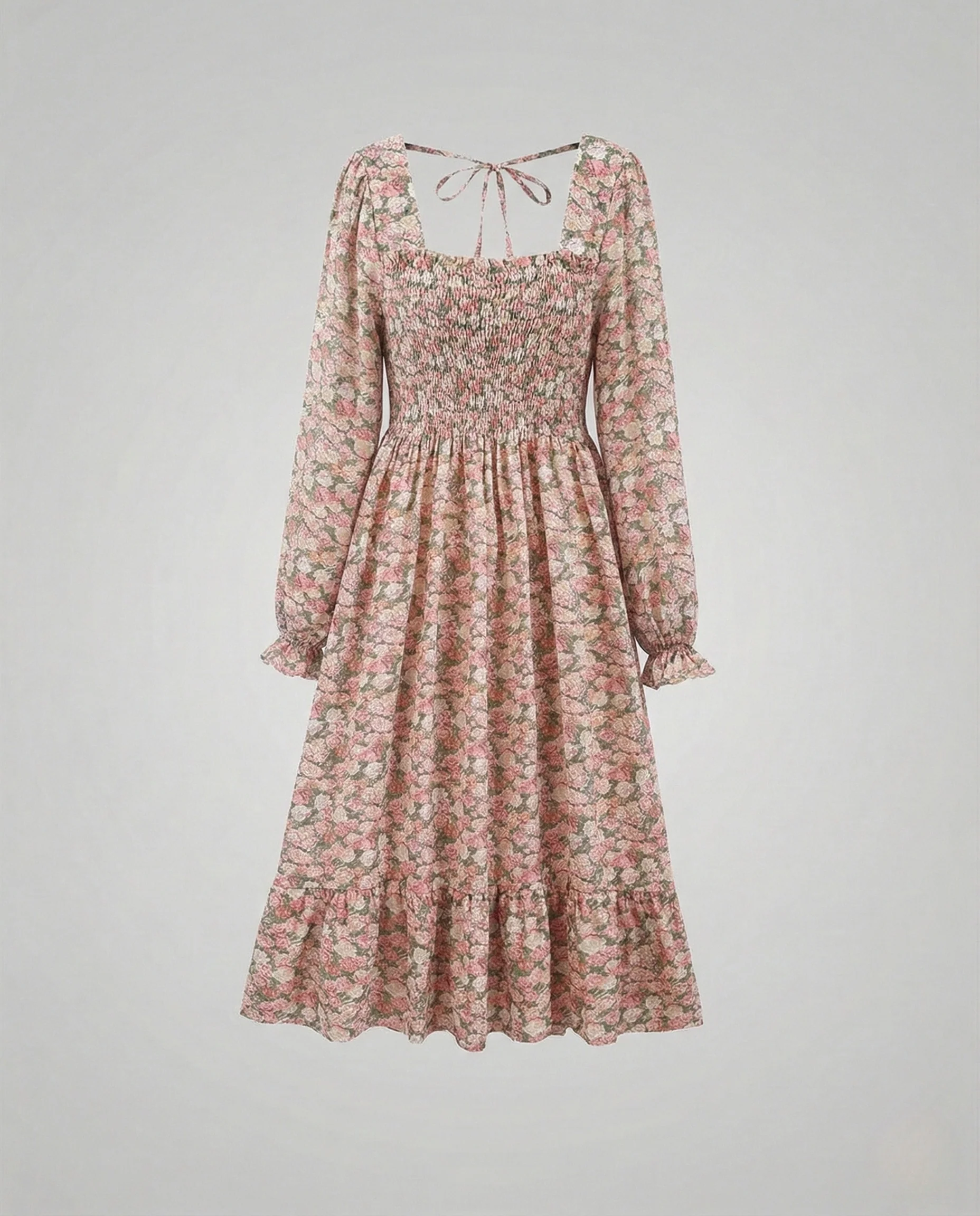 Damen Midikleid mit Smokoberteil - Image 3