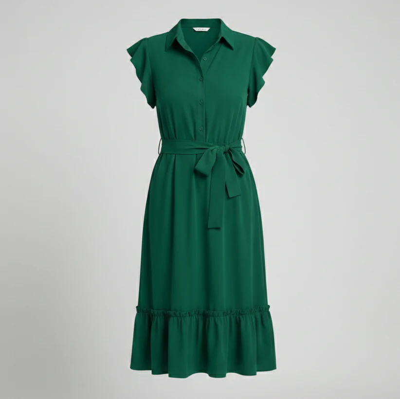 Damen Midikleid elegant mit Stehkragen - Image 5
