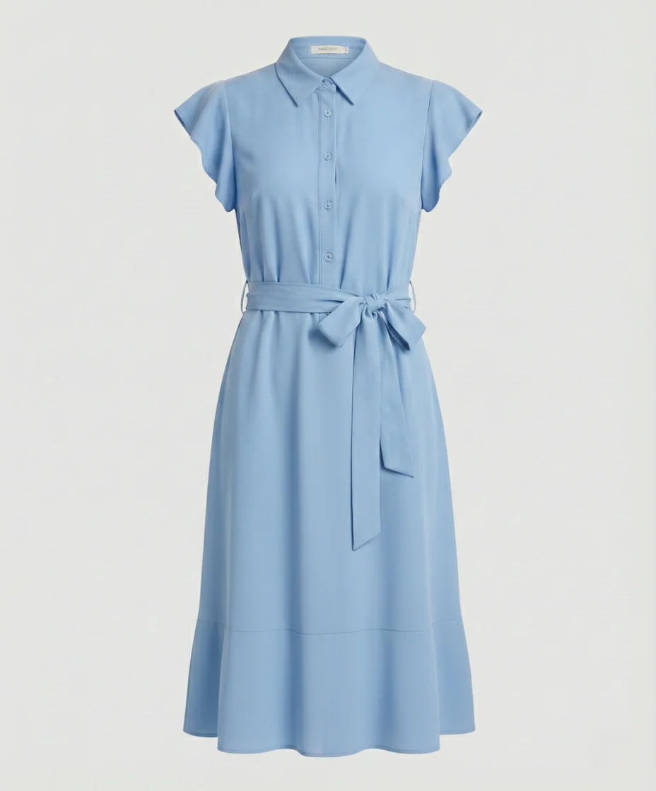 Damen Midikleid elegant mit Stehkragen - Image 7