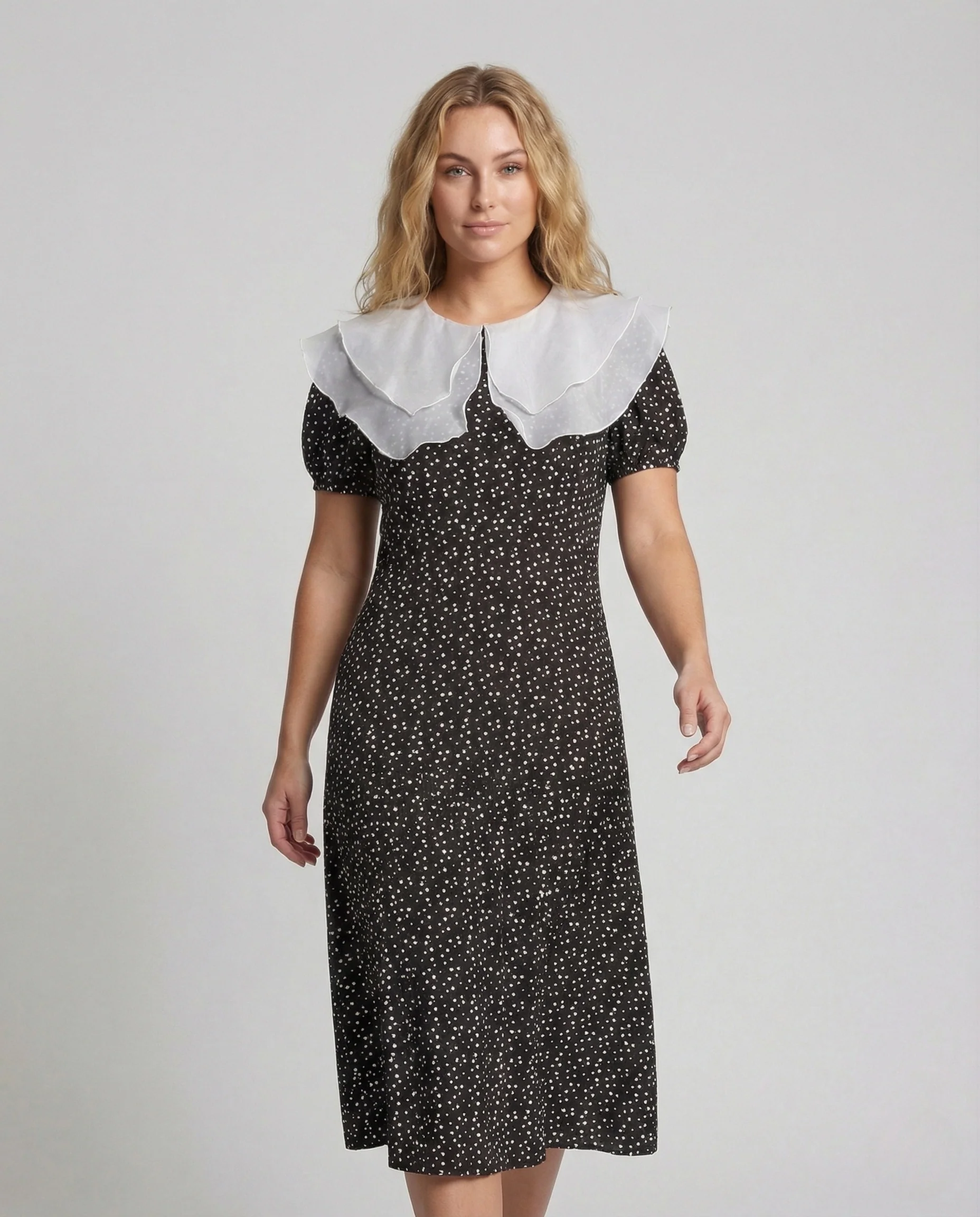 Damen Midikleid mit Doppelkragen - Image 2