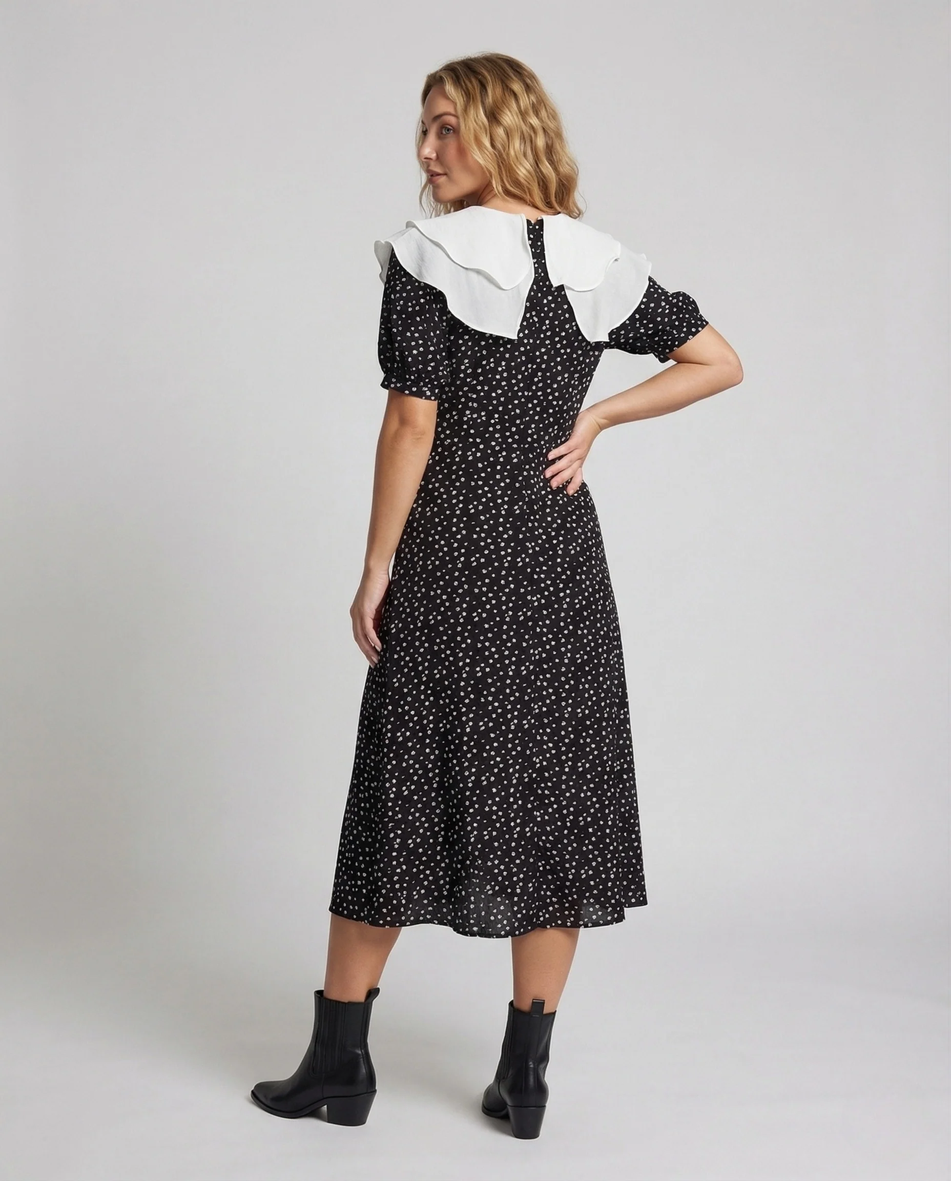 Damen Midikleid mit Doppelkragen - Image 4