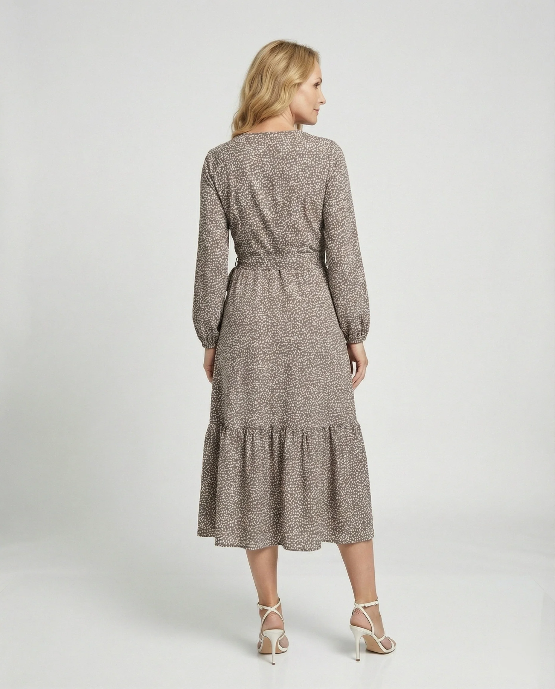 Damen Midikleid Wickeloptik Sommer - Image 3