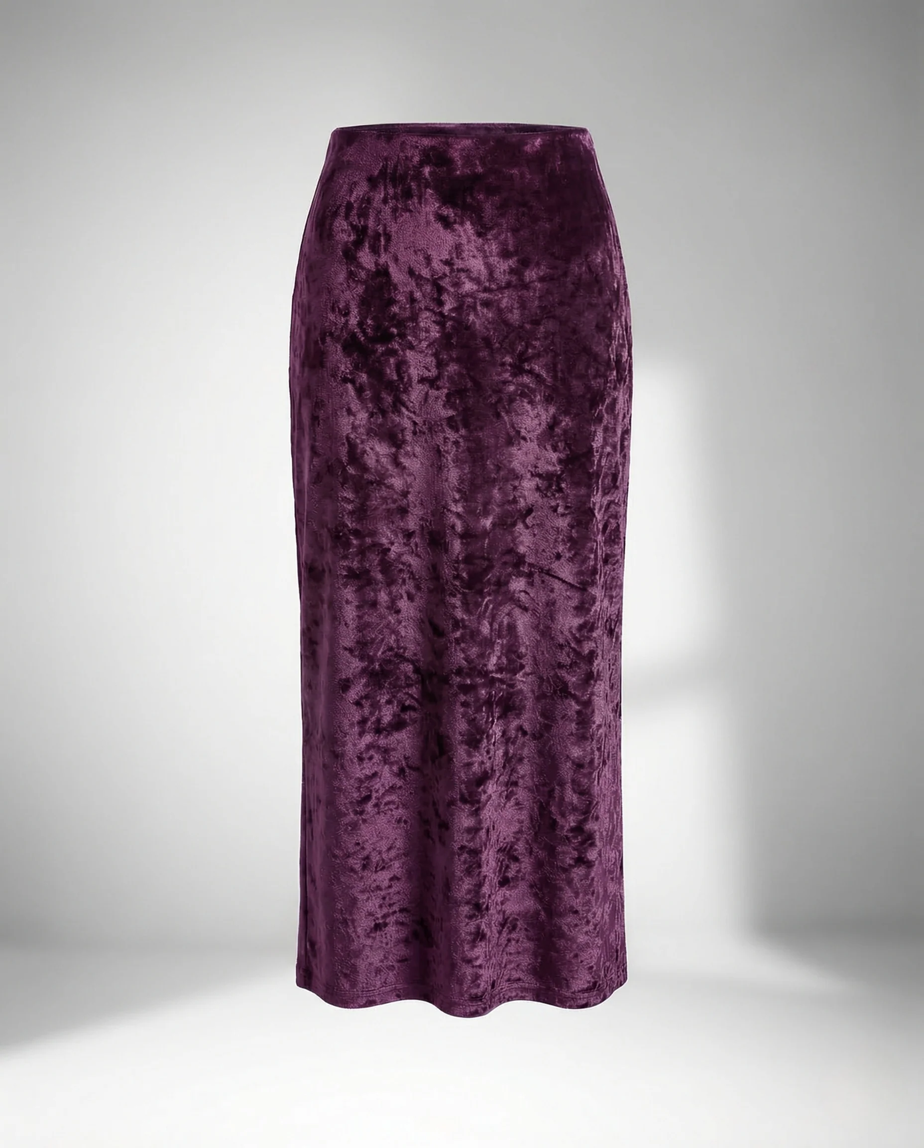 Damen Samt Midirock Seitenschlitz - Image 6