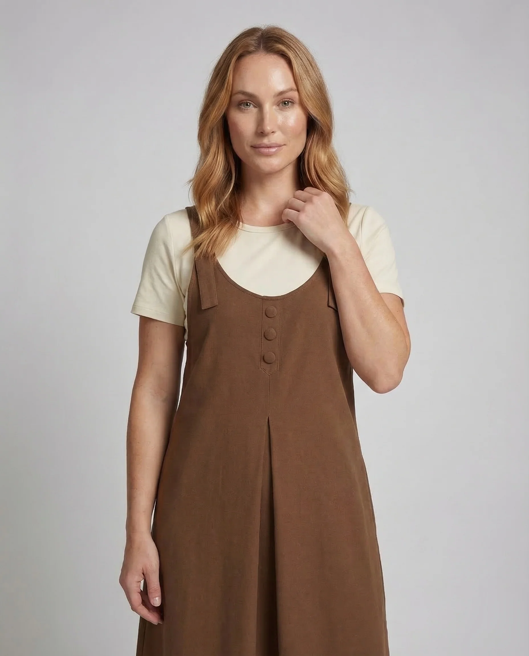 Damen Latzkleid Midi A Linie - Image 2