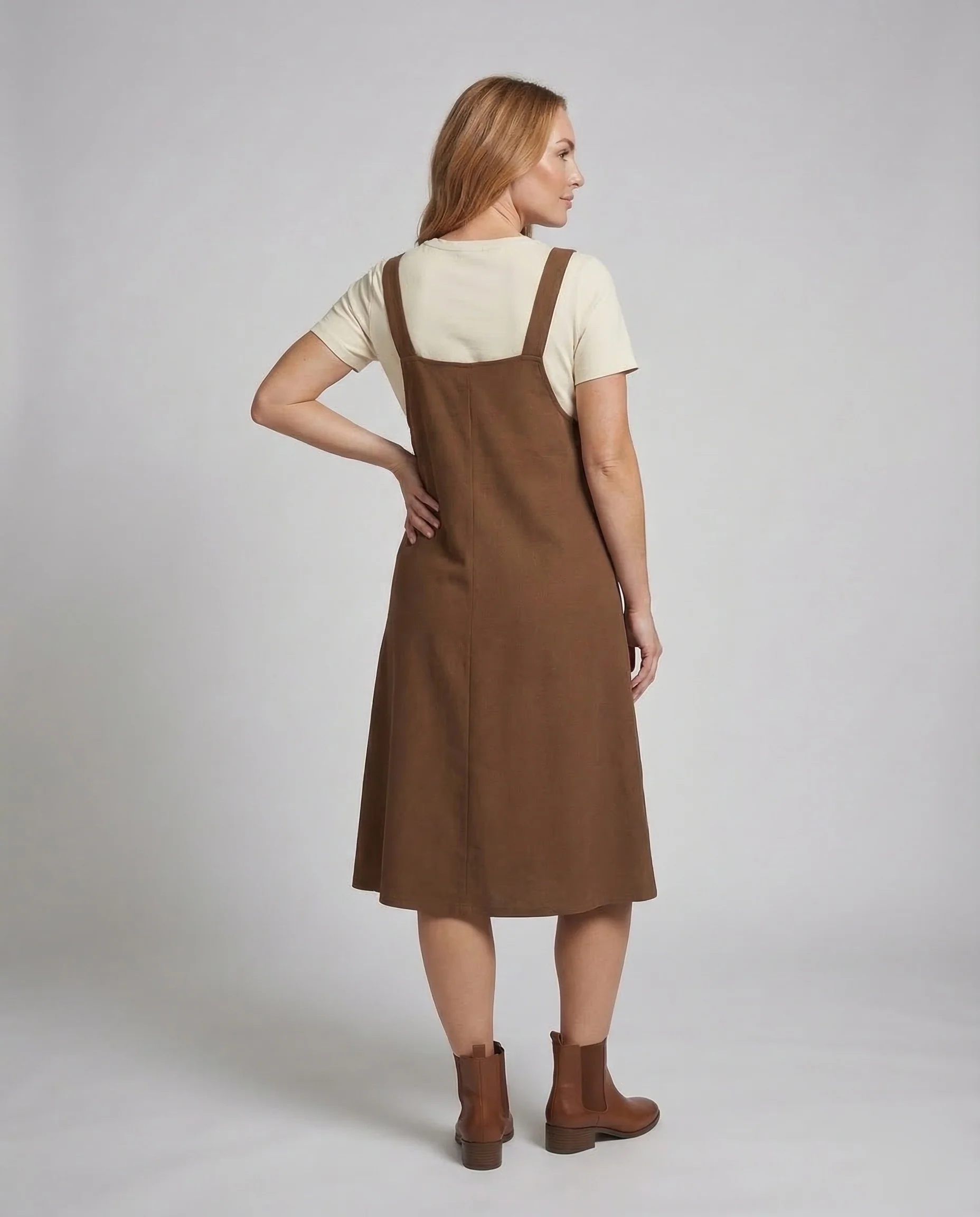 Damen Latzkleid Midi A Linie - Image 3