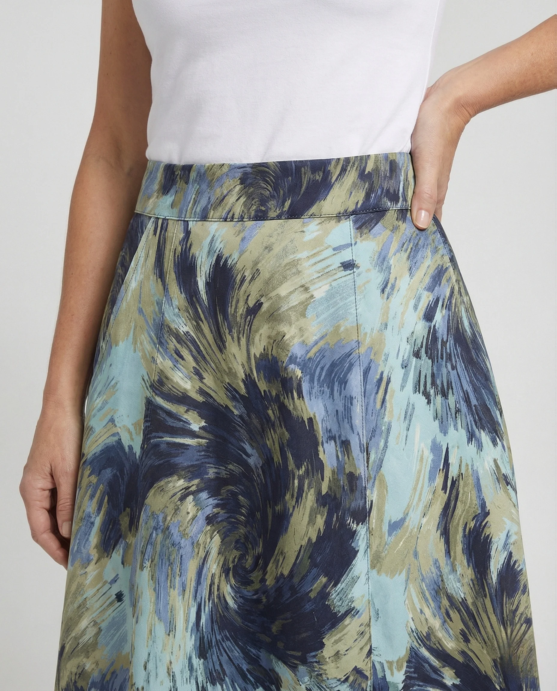 Midirock Damen Satin Tellerrock - Image 4
