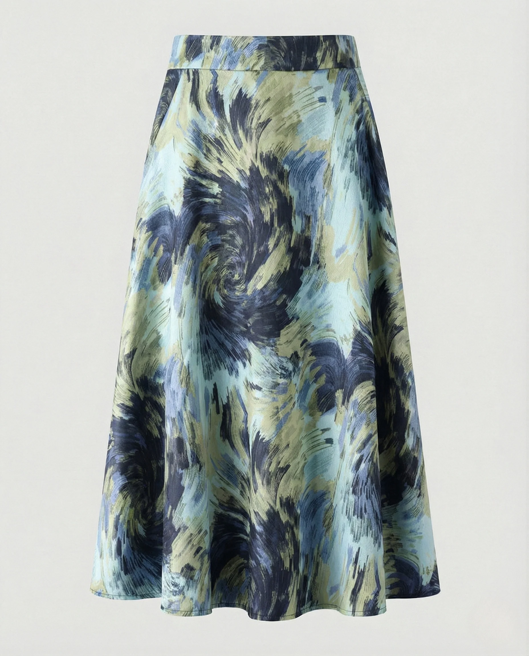 Midirock Damen Satin Tellerrock - Image 5