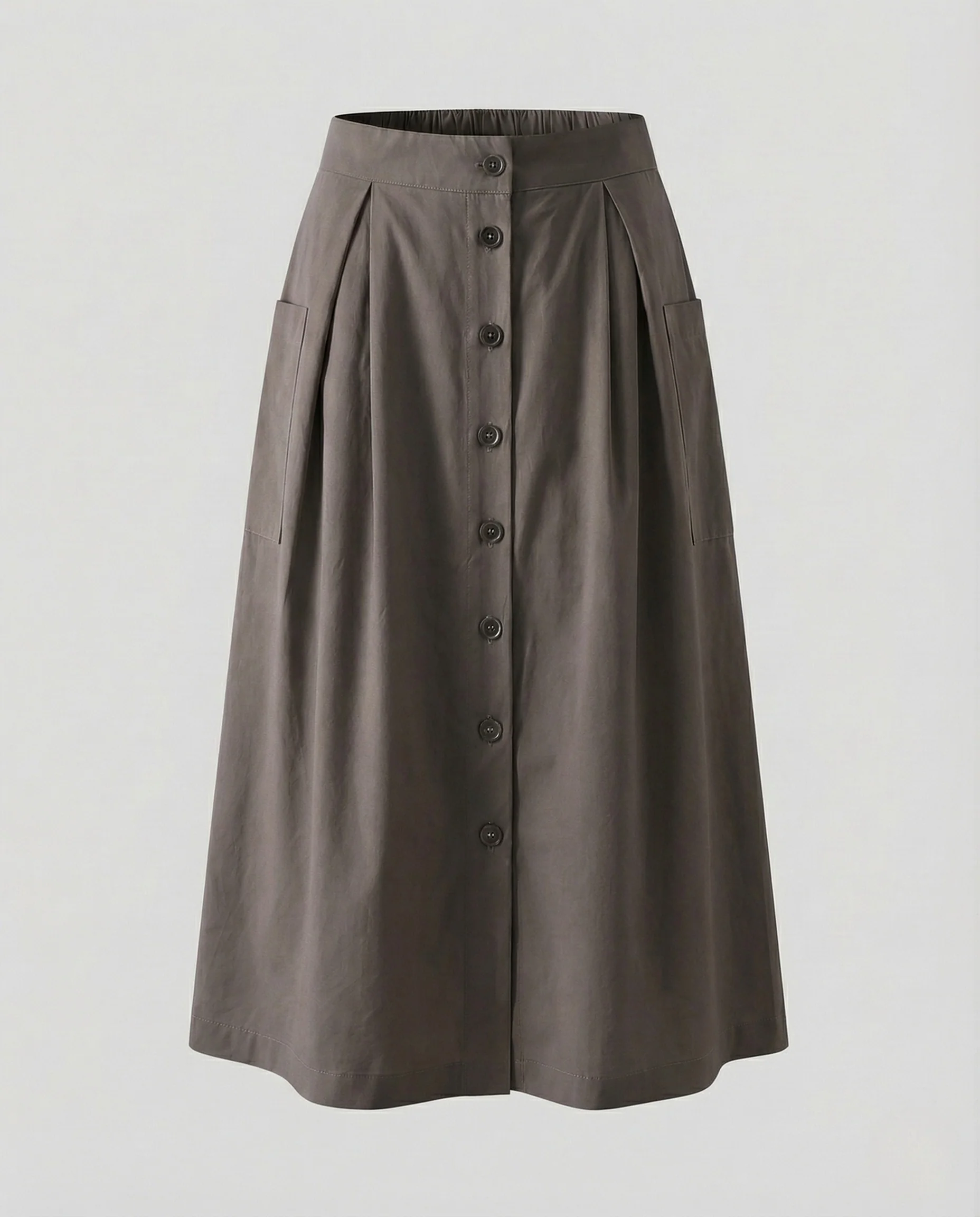 Damen Midirock mit Knopfleiste & Kellerfalten - Image 6