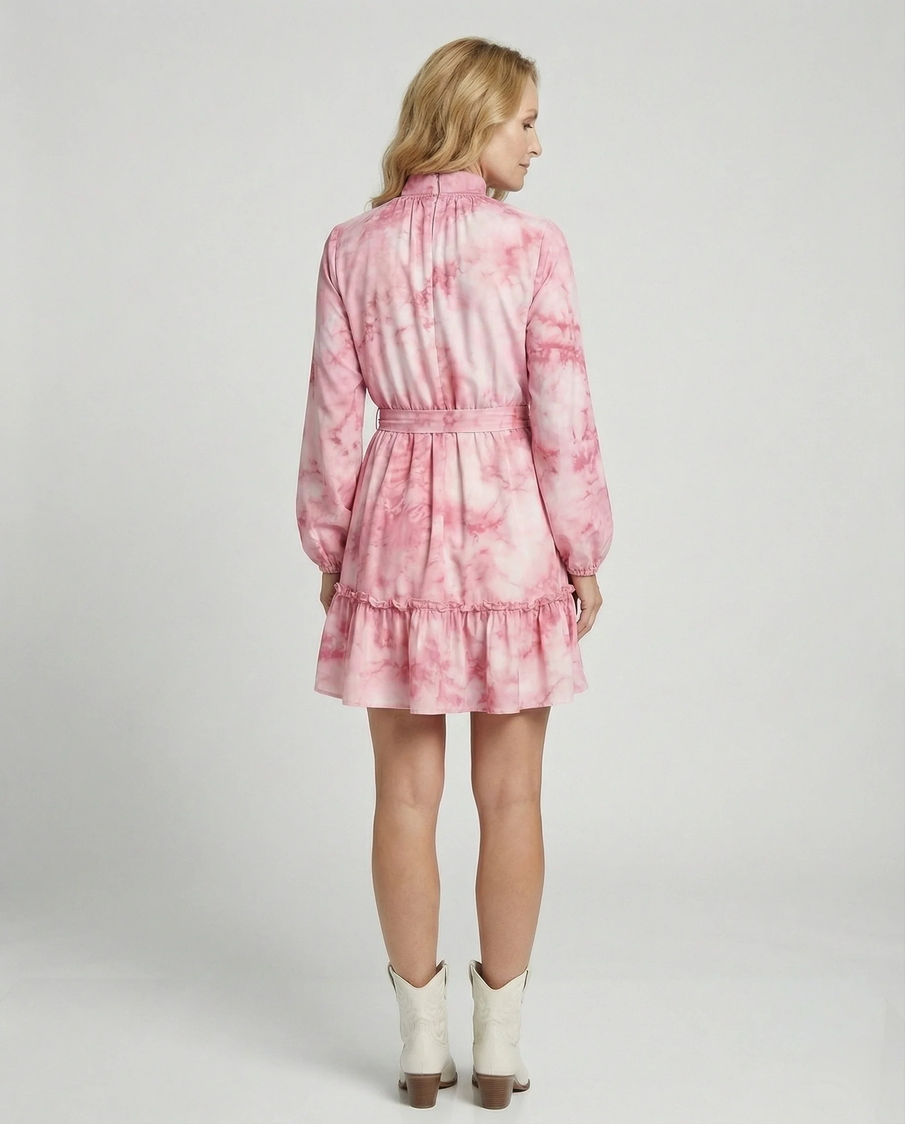 Damen Freizeitkleid Mini mit Volant - Image 3
