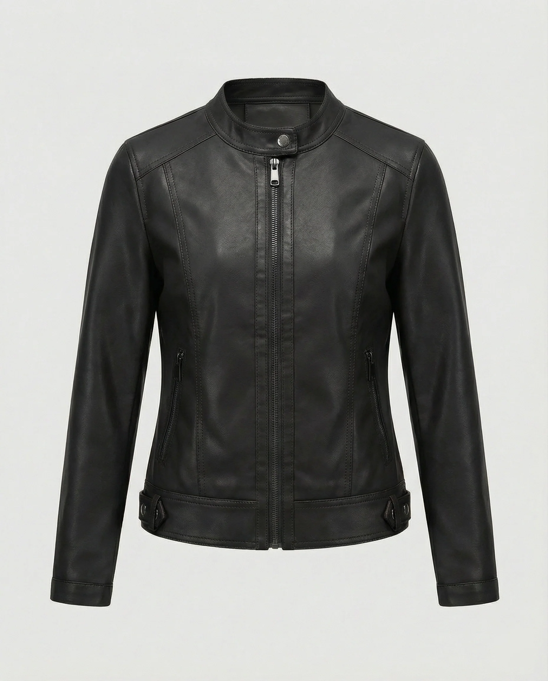 Damen Bikerjacke Lederoptik - Image 3