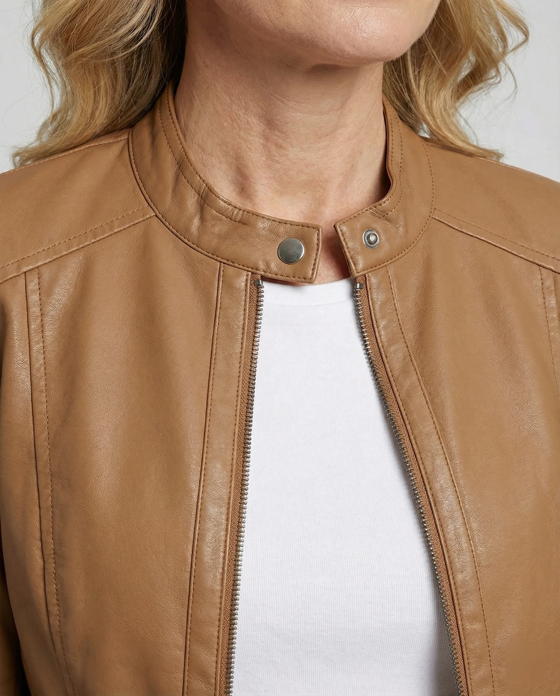 Damen Bikerjacke Lederoptik - Image 5