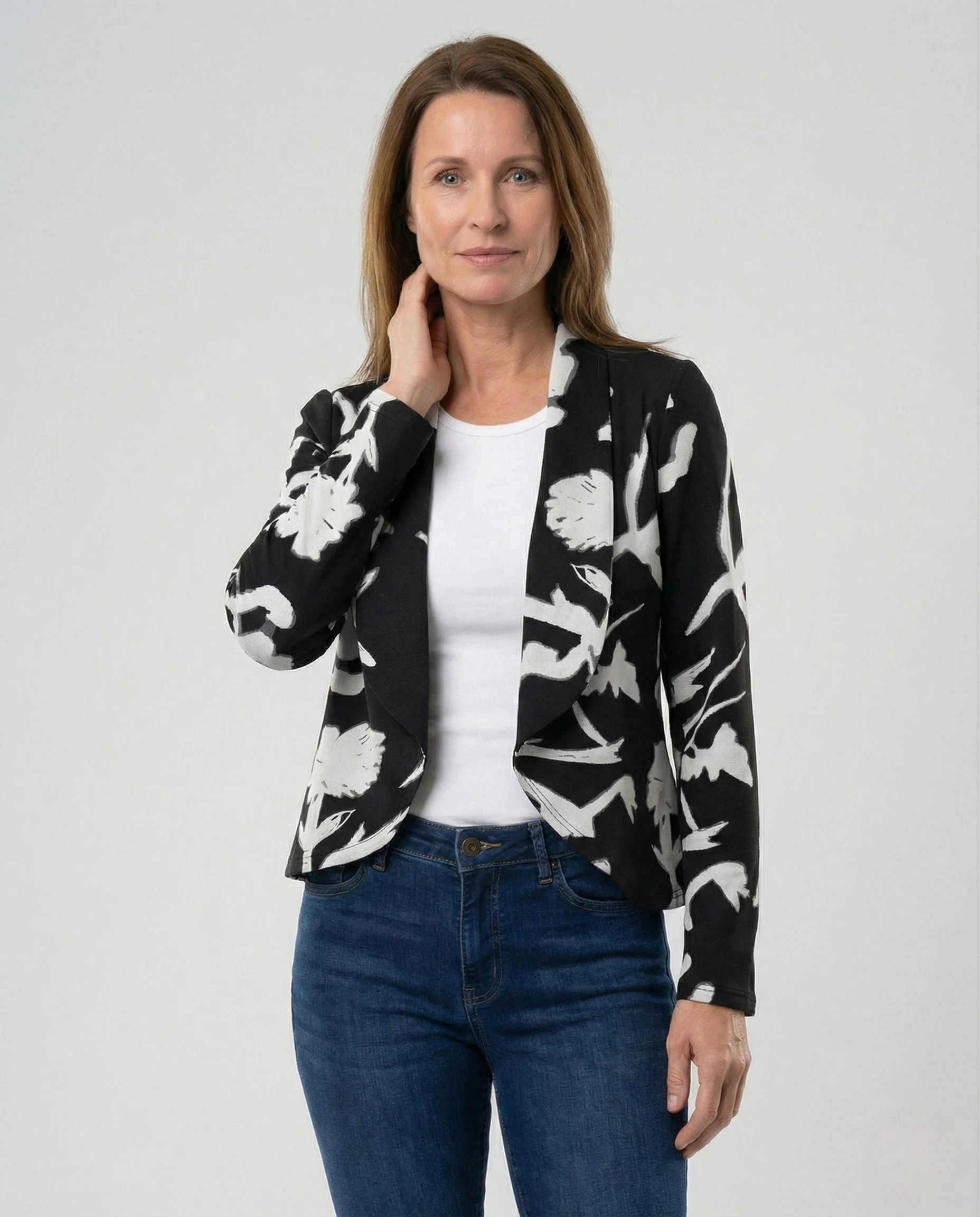 Damen Blazer Jersey Floral - Image 2