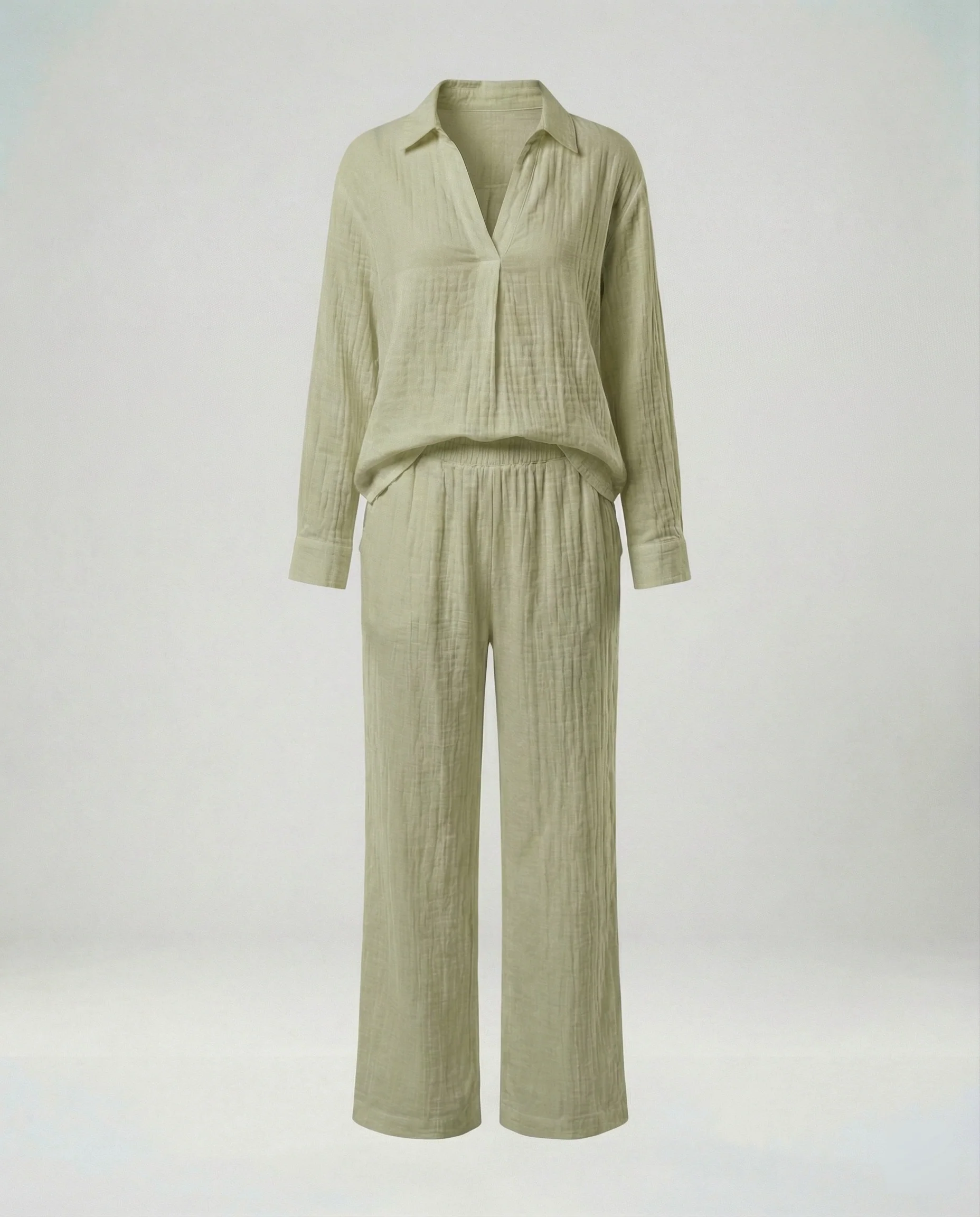 Damen Zweiteiler Set Oversize Bluse & Hose - Image 6