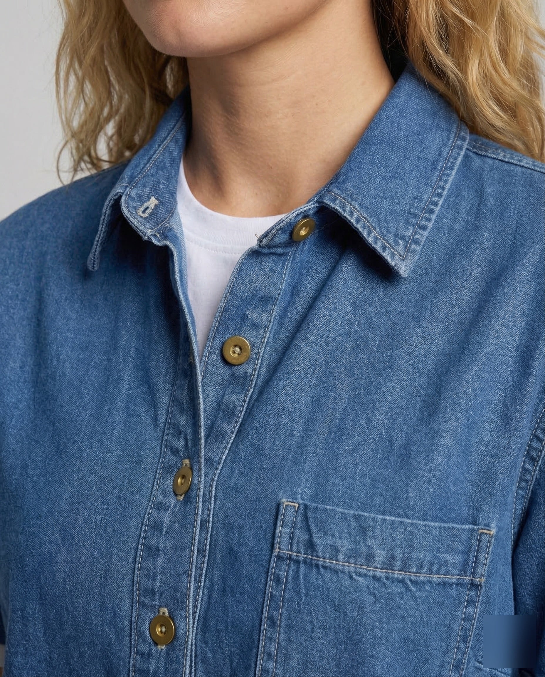 Damen Oversize Jeans Hemdblusenkleid - Image 3