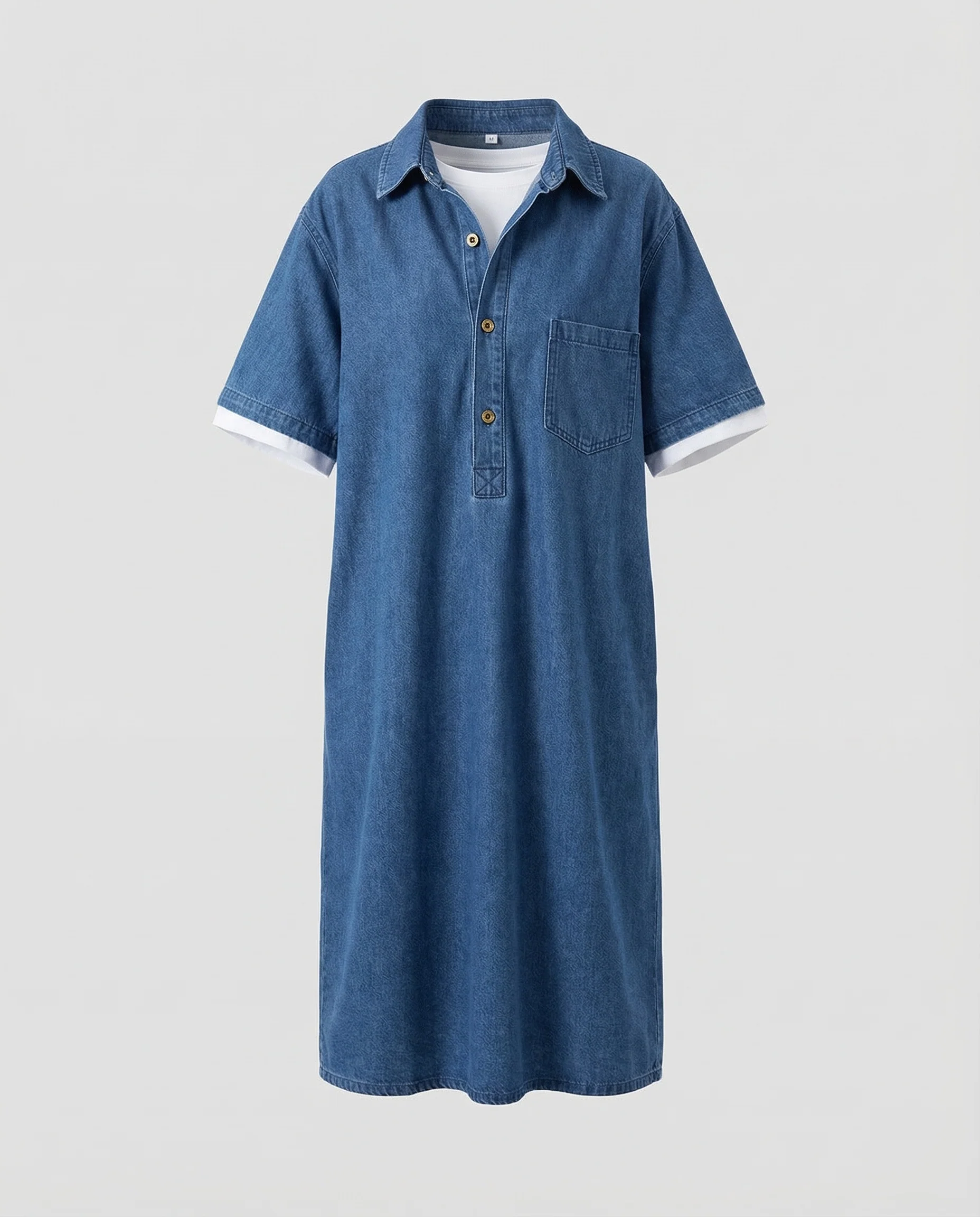 Damen Oversize Jeans Hemdblusenkleid - Image 5