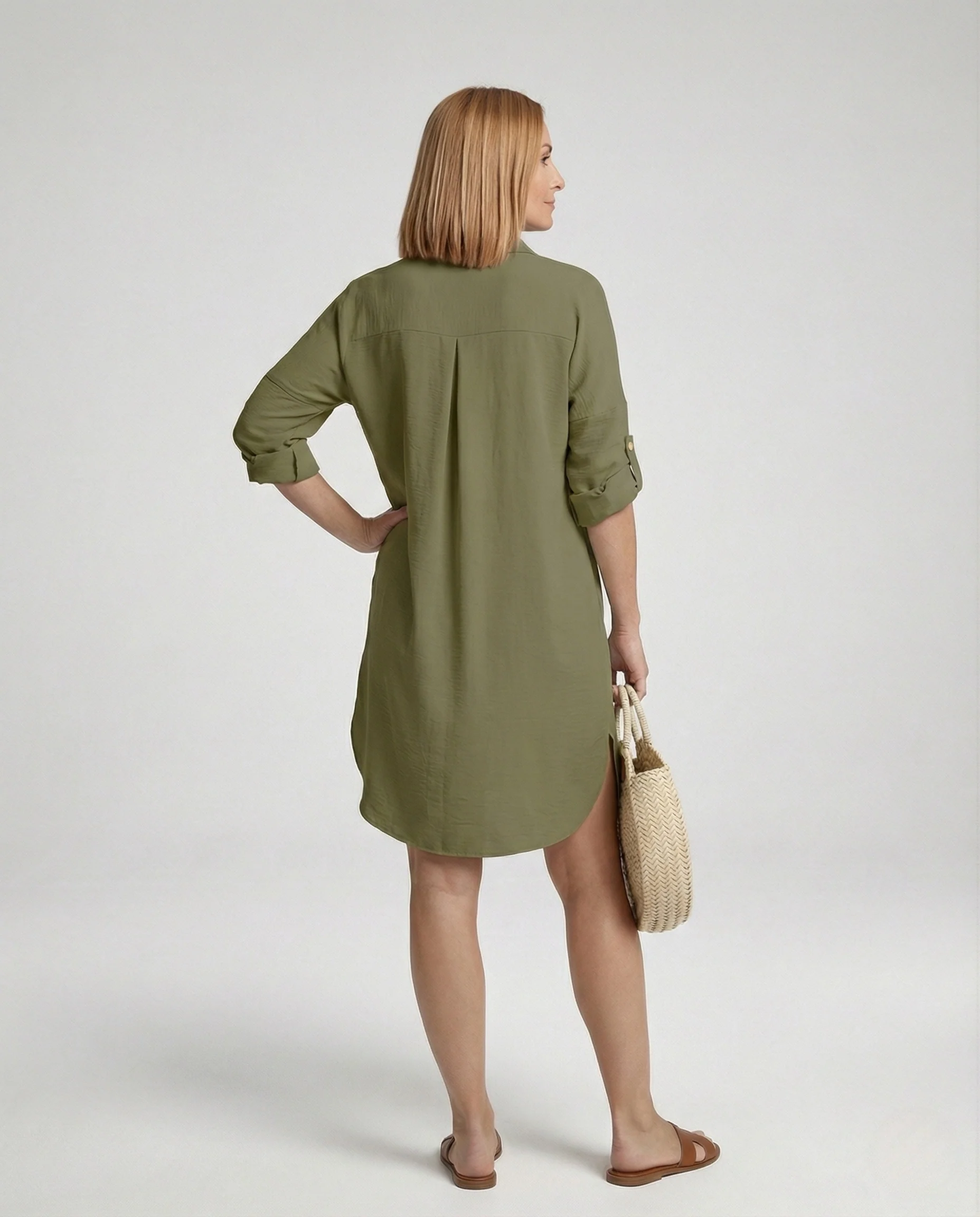Freizeitkleid Damen Oversize Hemdblusenkleid - Image 3