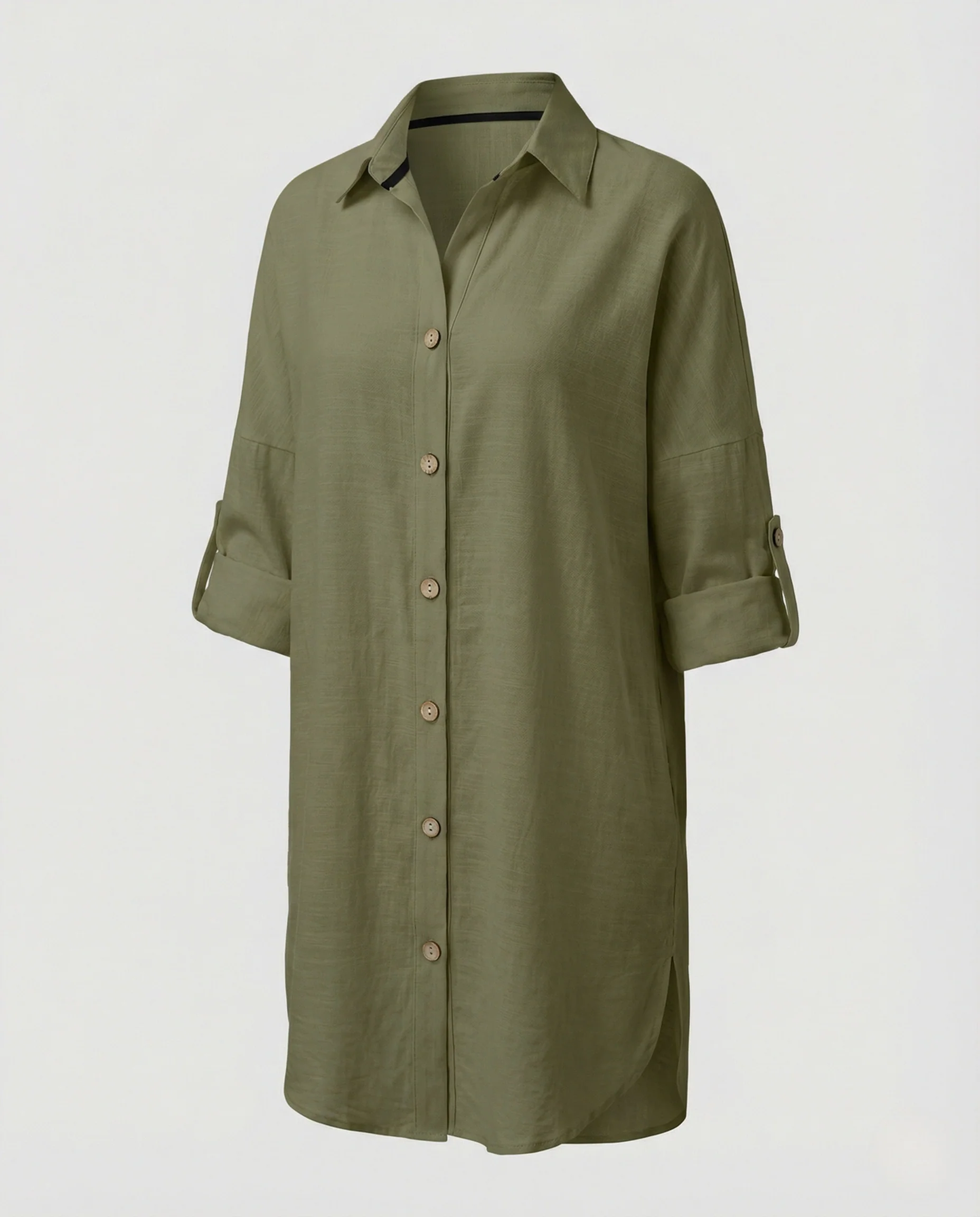 Freizeitkleid Damen Oversize Hemdblusenkleid - Image 4